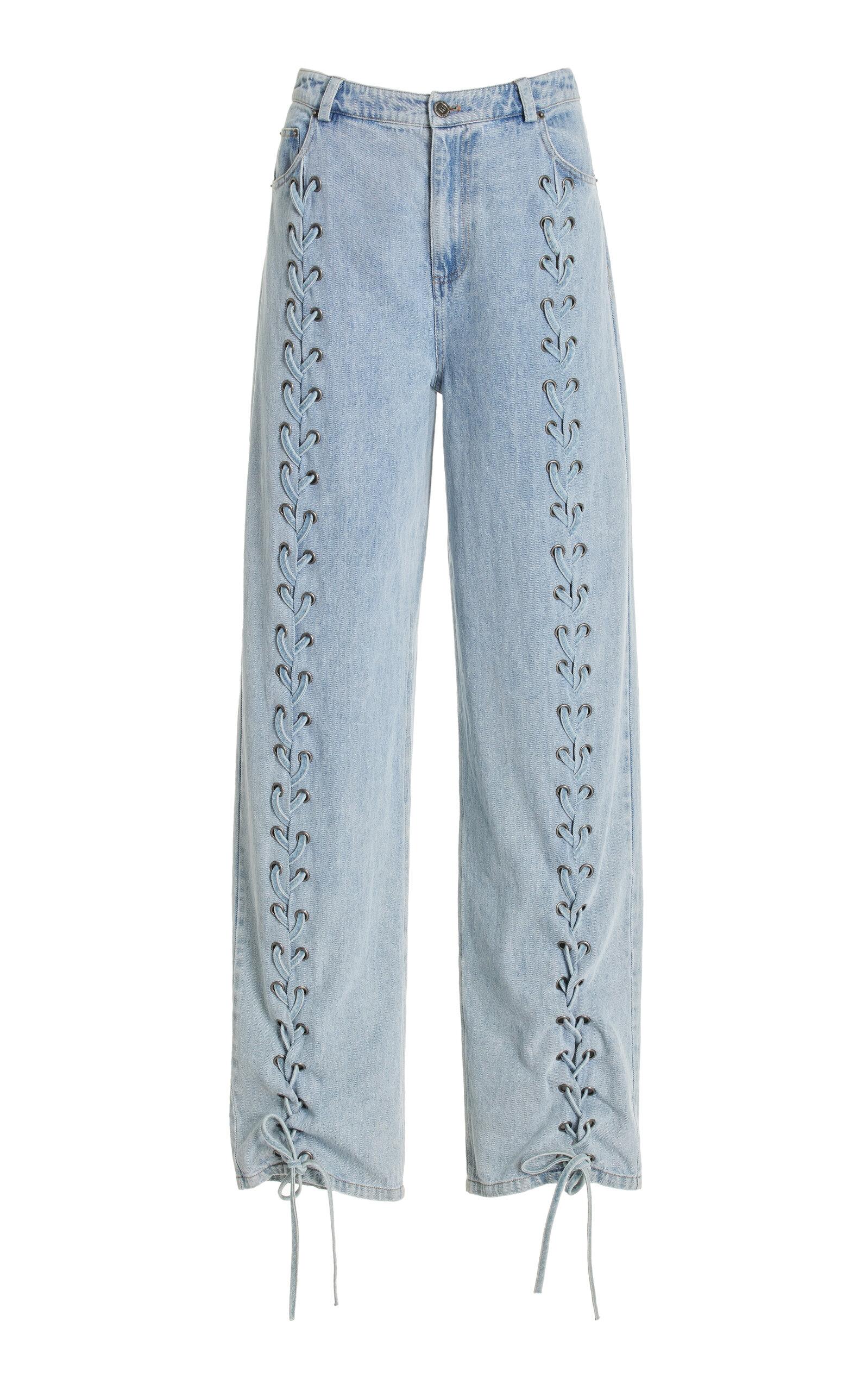 デニム・ジーパン Rotate Birger Christensen Silver Pants In Organic Denim Rotate Birger Christensen Silver Pants In Organic Denim