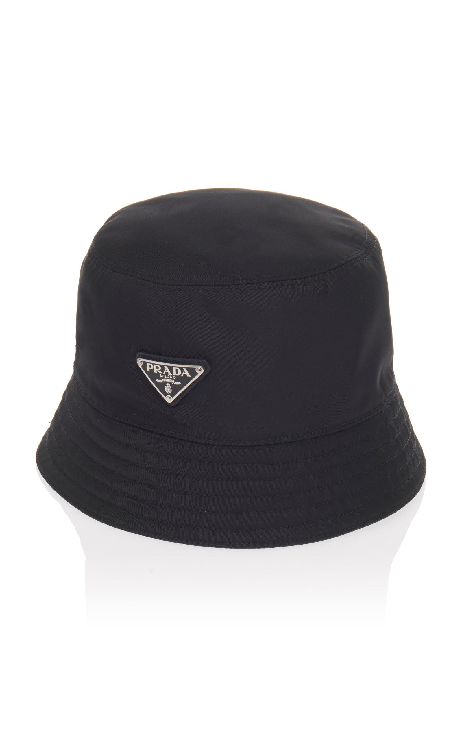 Prada Synthetic Shell Bucket Hat in Black - Lyst