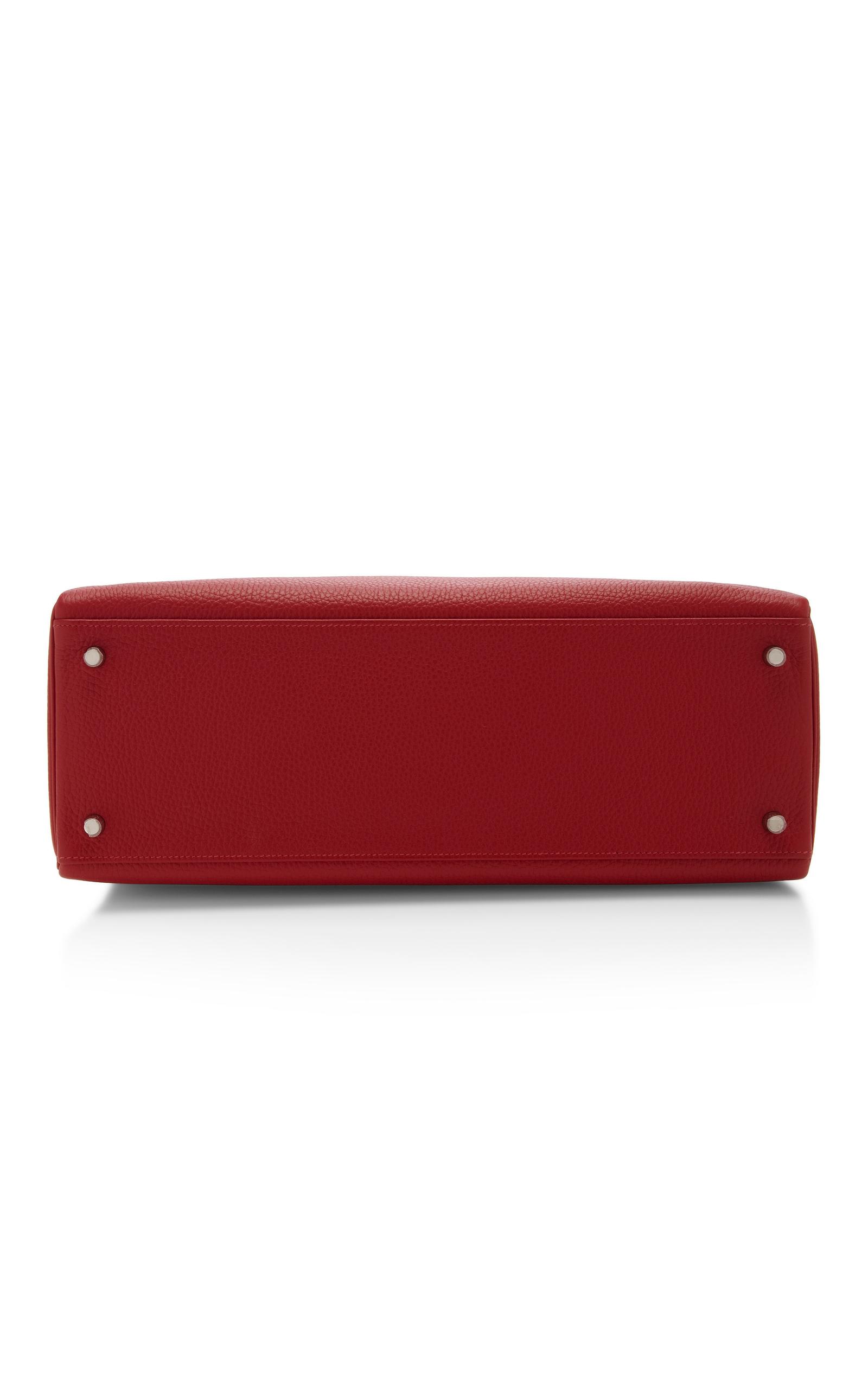 Vintage HERMES Kaba Cabas 40 Red Togo Leather Shoulde… - Gem