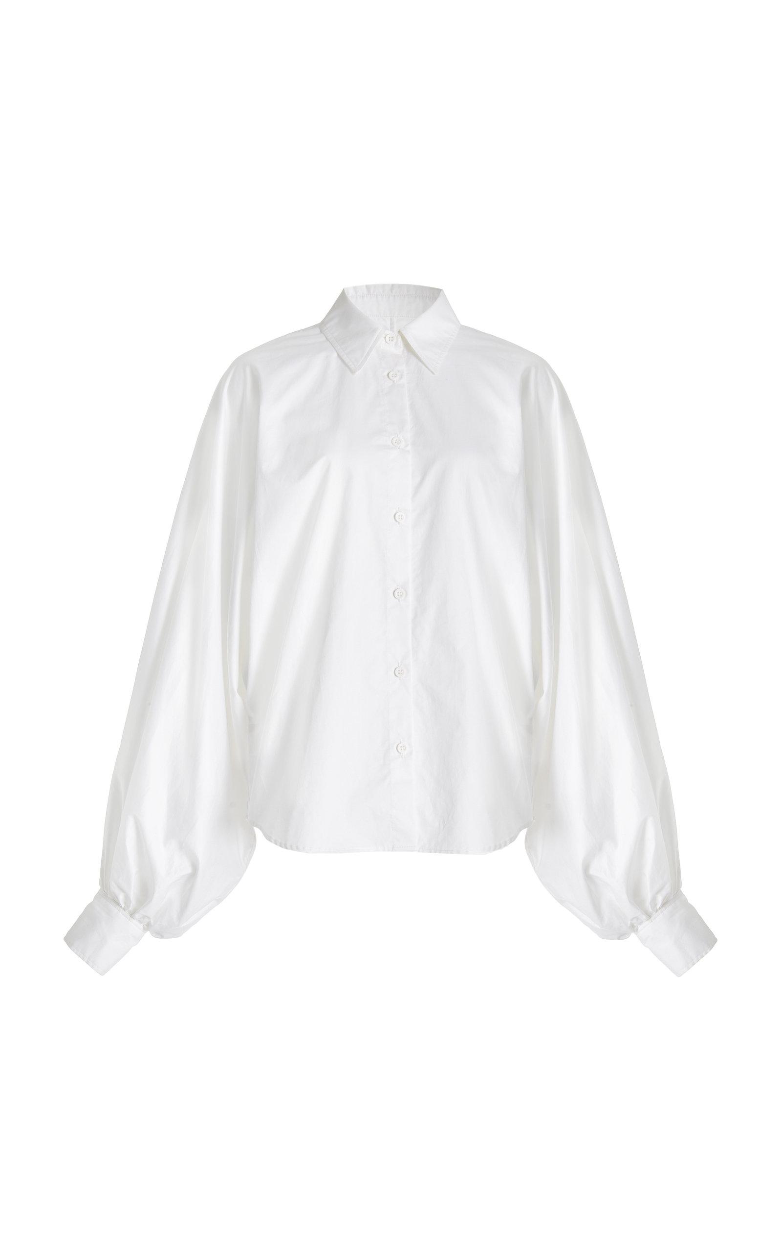 Made In Tomboy Claire Balloon-sleeve Cotton Shirt in White | Lyst