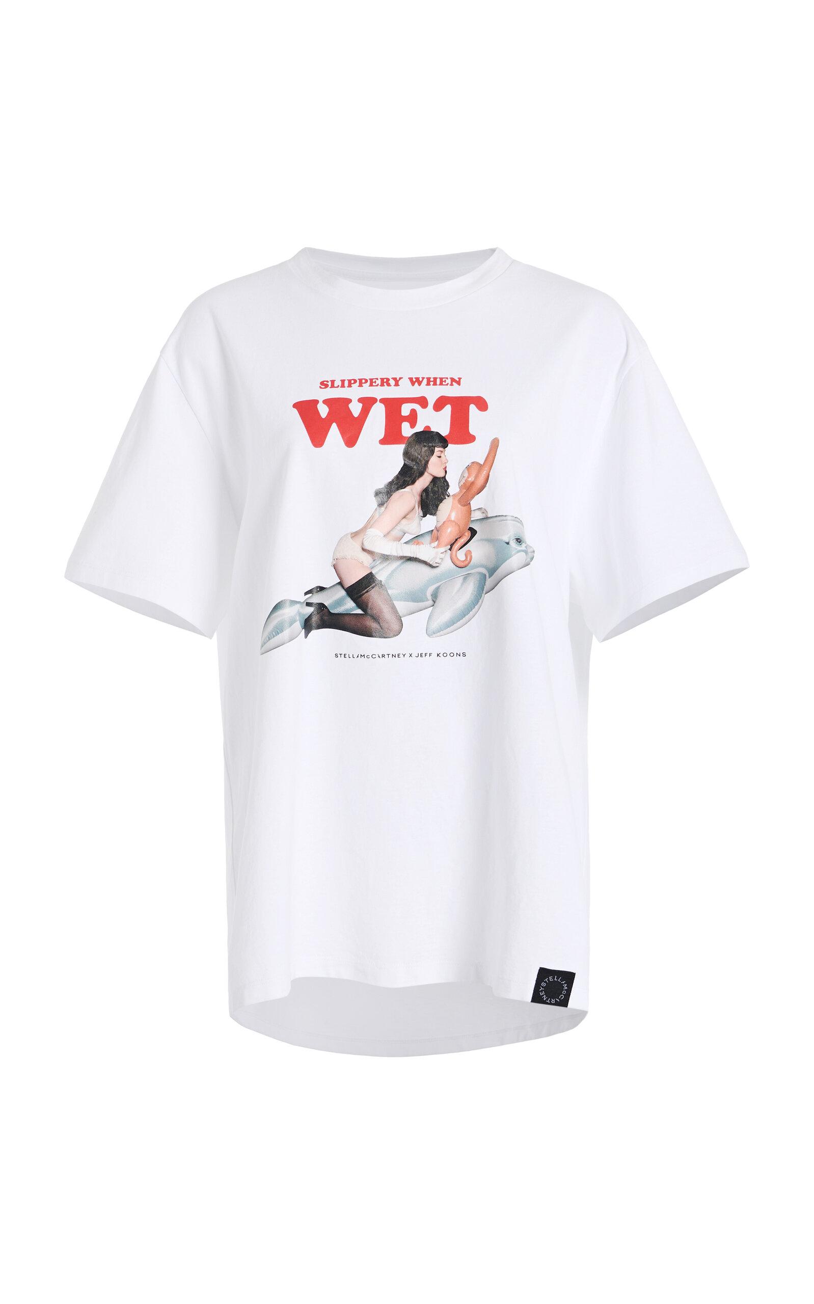 【送料&関税込】Stella McCartney Crystal Lips T-shirt Stella McCartney - Crystal Embellished Lips Cotton Poplin