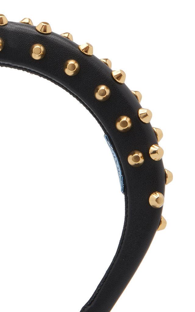 Prada studded leather headband cheap