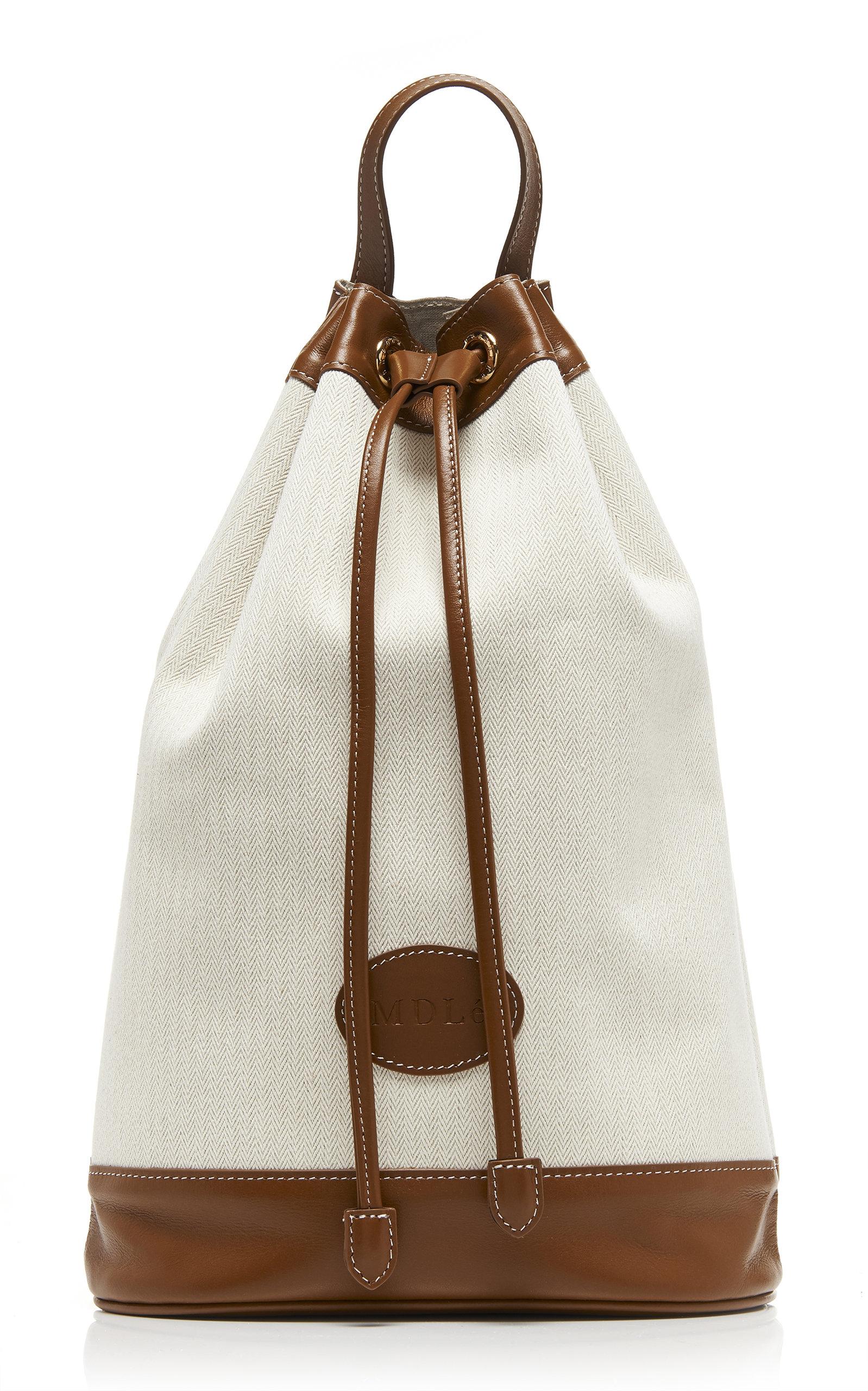 Marge Sherwood Joy Leather-trimmed Canvas Backpack in Brown