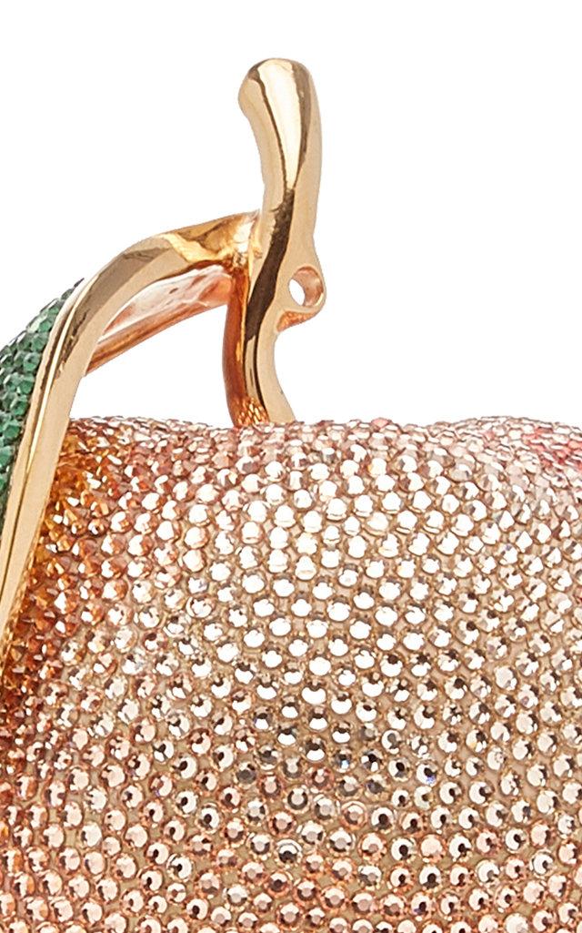 Judith Leiber Peach Crystal-embellished Gold-tone Clutch in Orange | Lyst