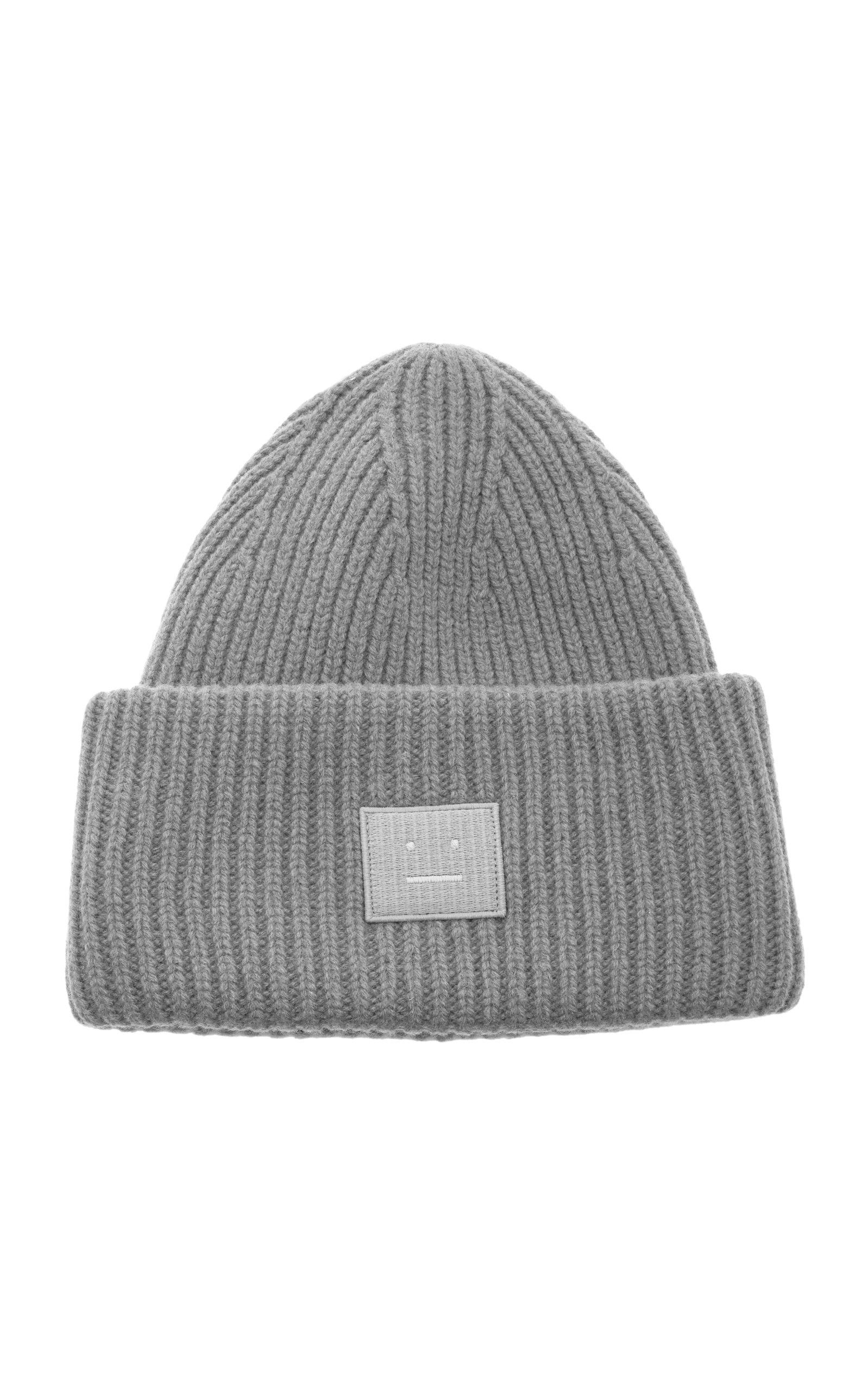 Acne Studios Wool Ribbed Beanie Hat in 