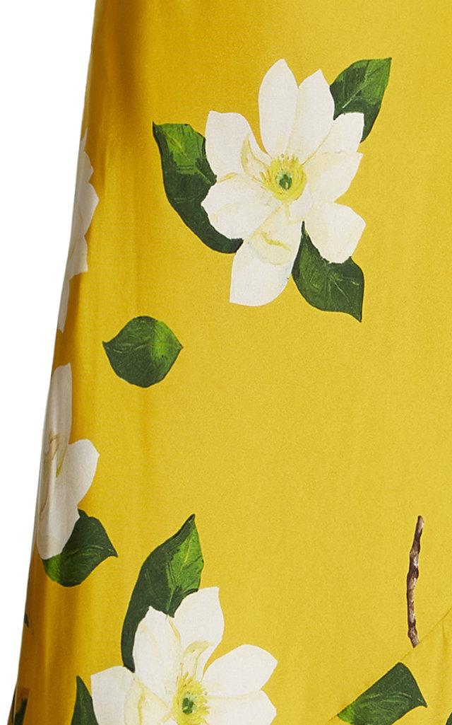 Oscar de la Renta Degrade Magnolia Silk Twill Slip Dress in Yellow 