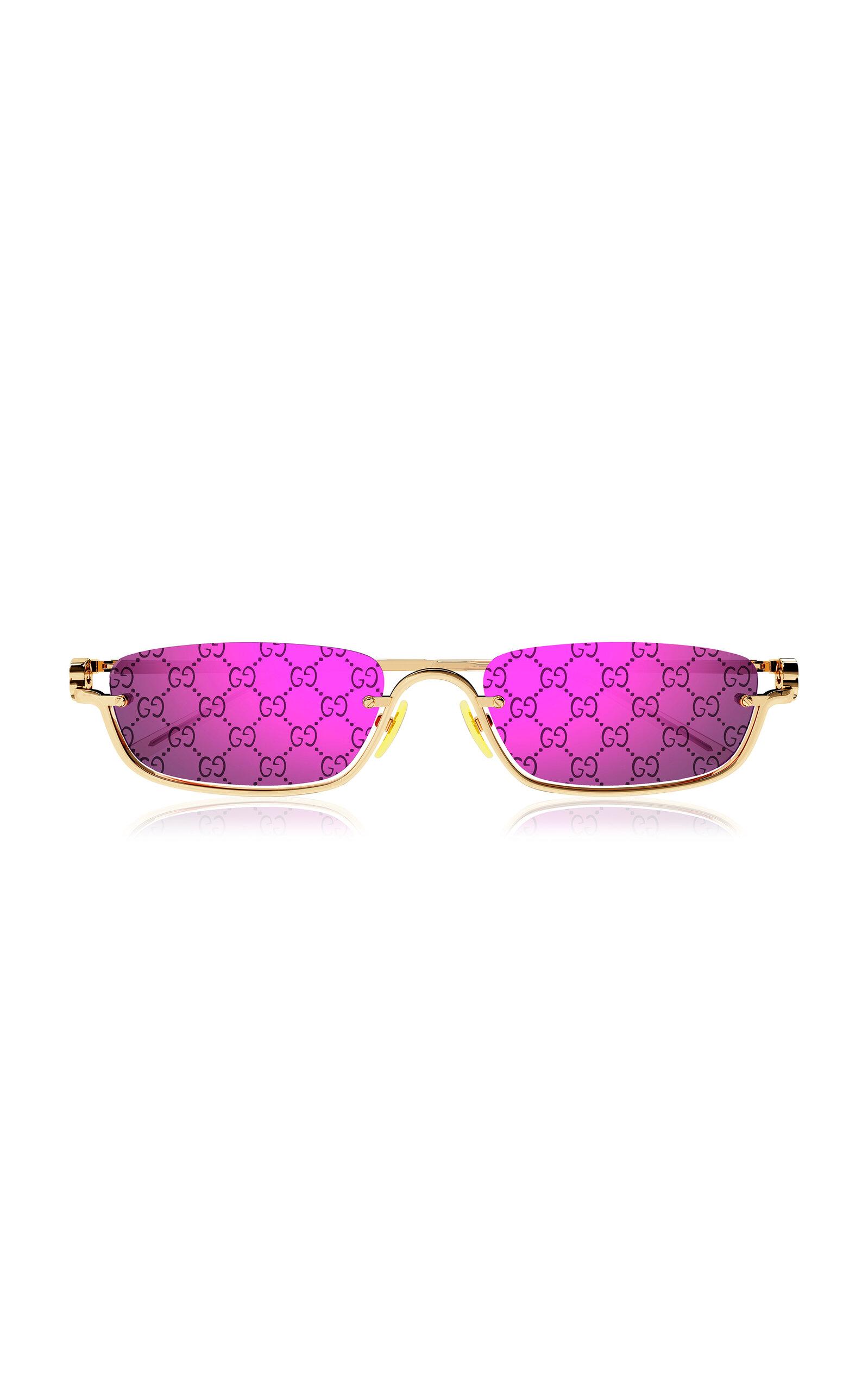 gucci square frame metal sunglasses