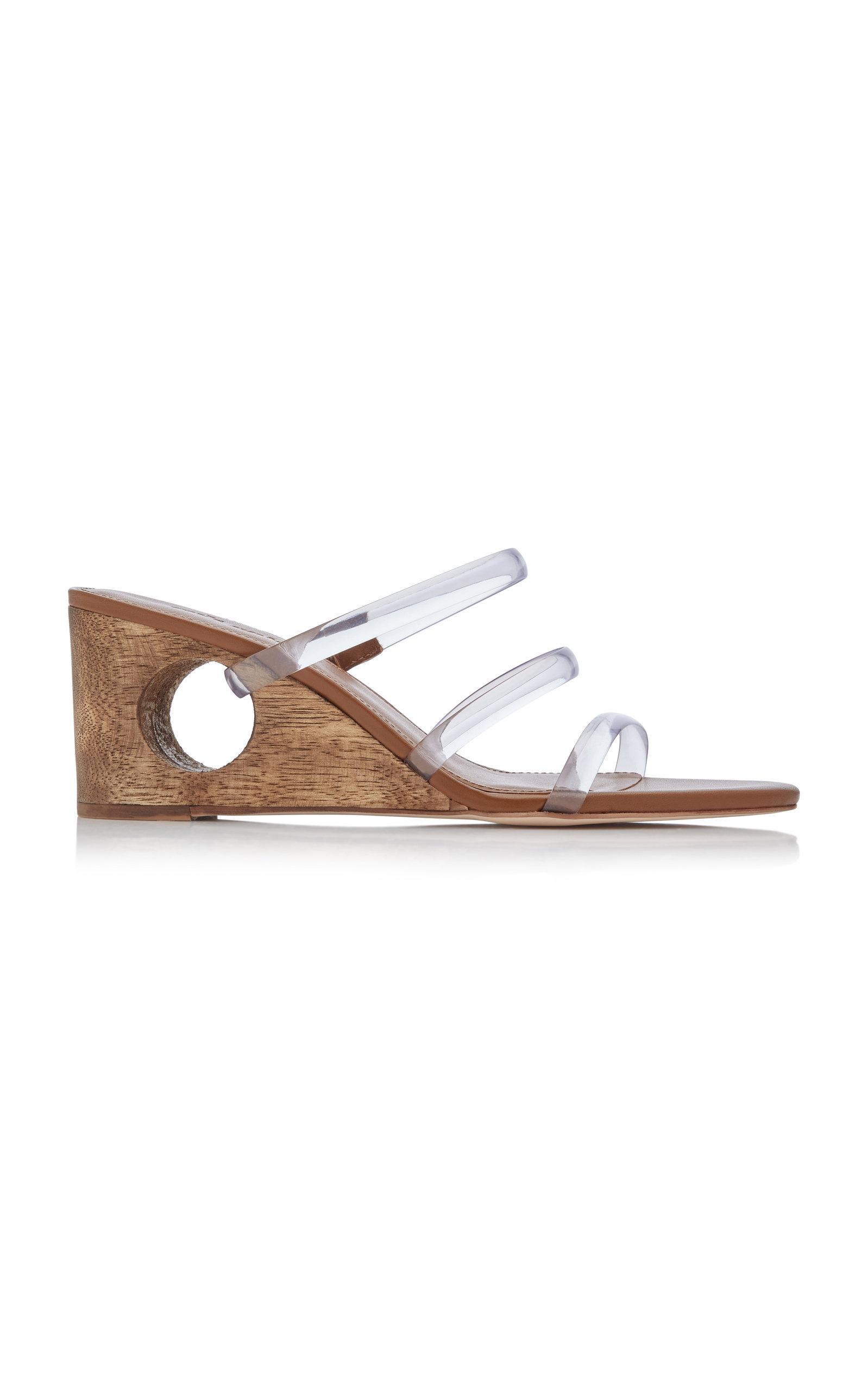 Cult Gaia Merced Pvc Wedge Sandals in Natural | Lyst