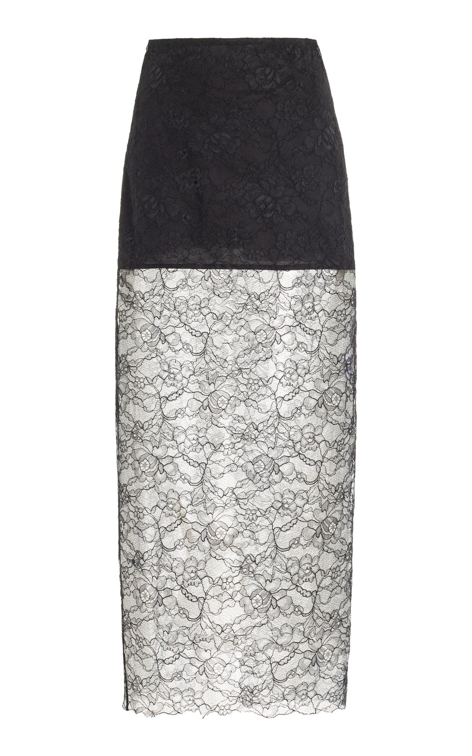 Anna Quan Carmela Lace Midi Skirt in Black | Lyst