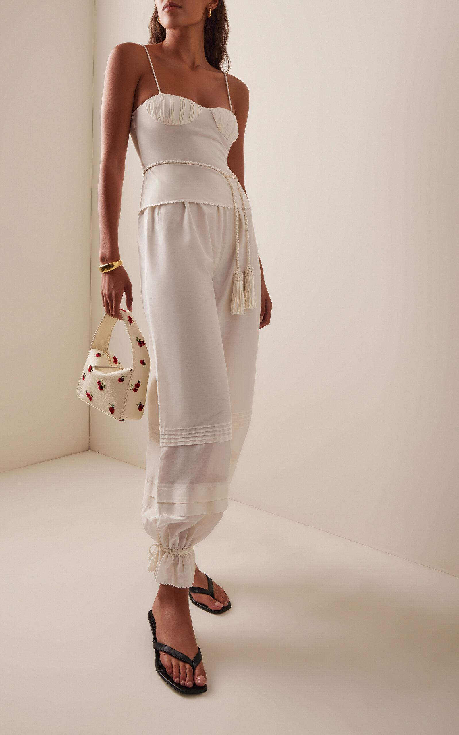 Posse Exclusive Pearl Cotton-Silk Camisole Top in White | Lyst Canada