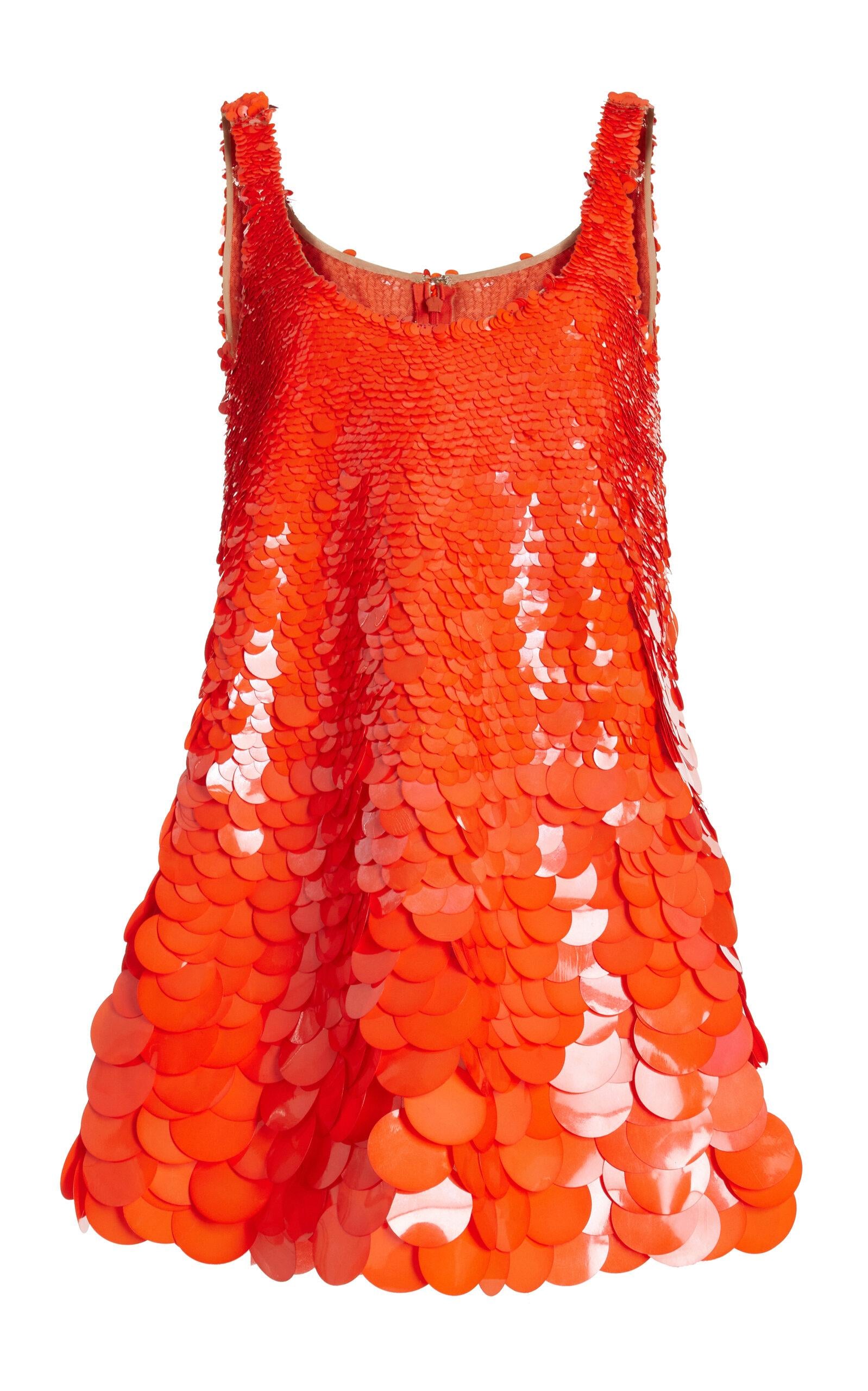 strapless open back dress Red Sequin Dress - Red Sequin Tunic -Sequin Shift Dress main image 0