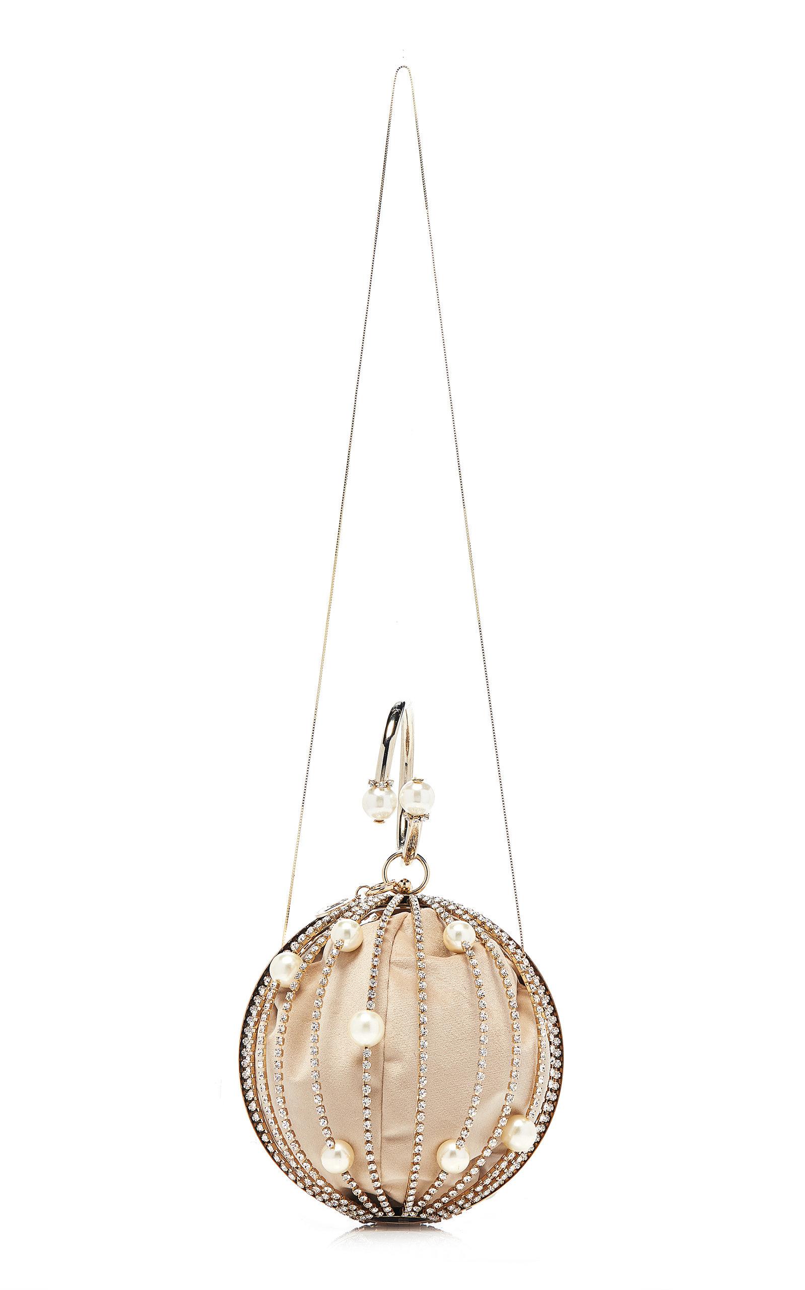 Rosantica Leather Mini Sasha Crystal Sphere Top Handle Bag in 