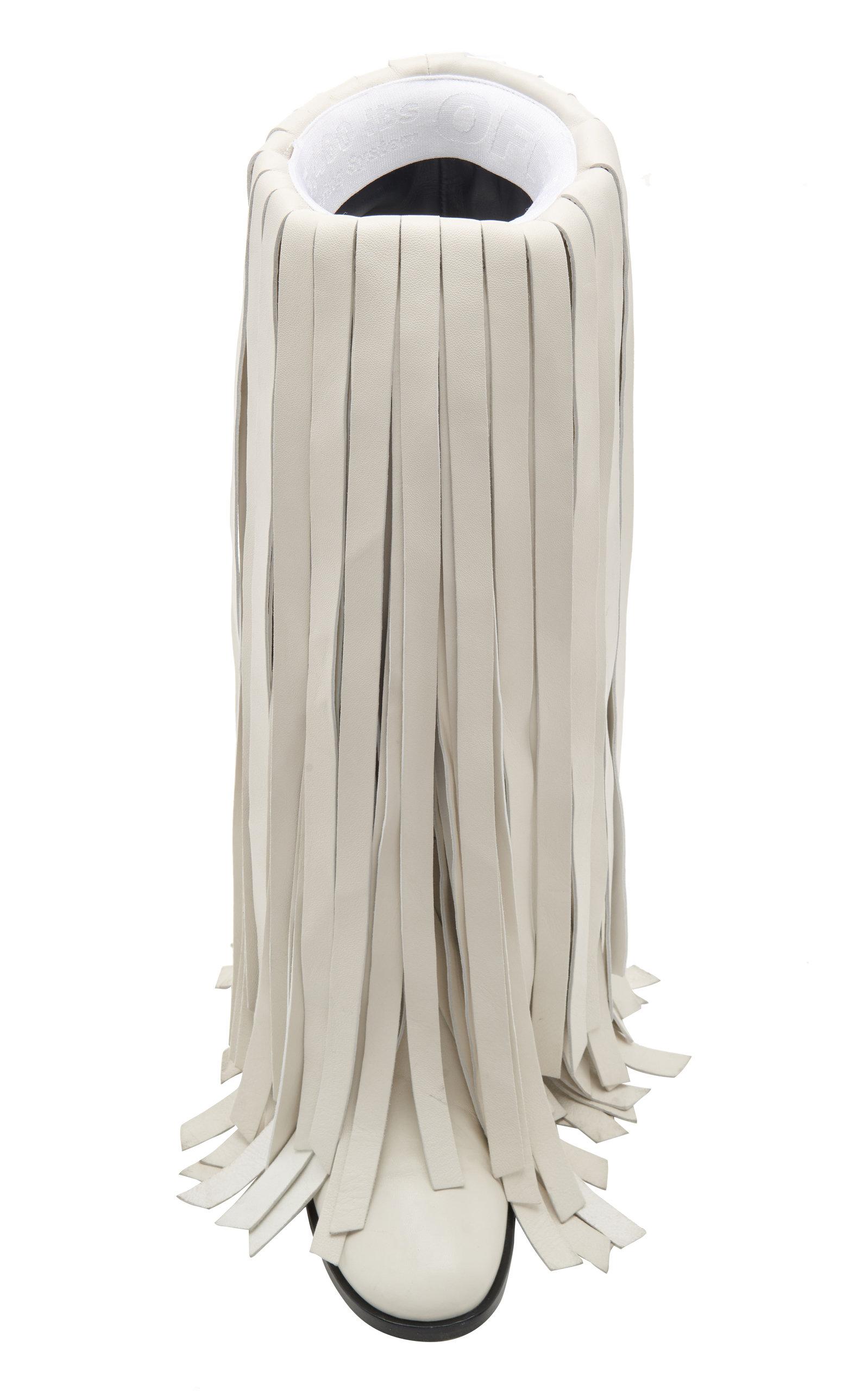 off white fringe boots