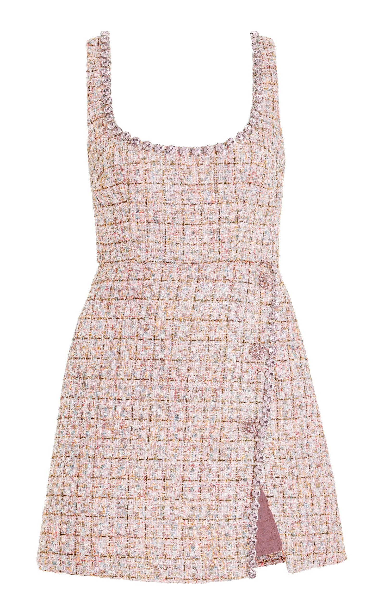 Self-Portrait Boucle Diamante Mini Dress in Pink | Lyst Self-Portrait Boucle Diamante Mini Dress in Pink | Lyst