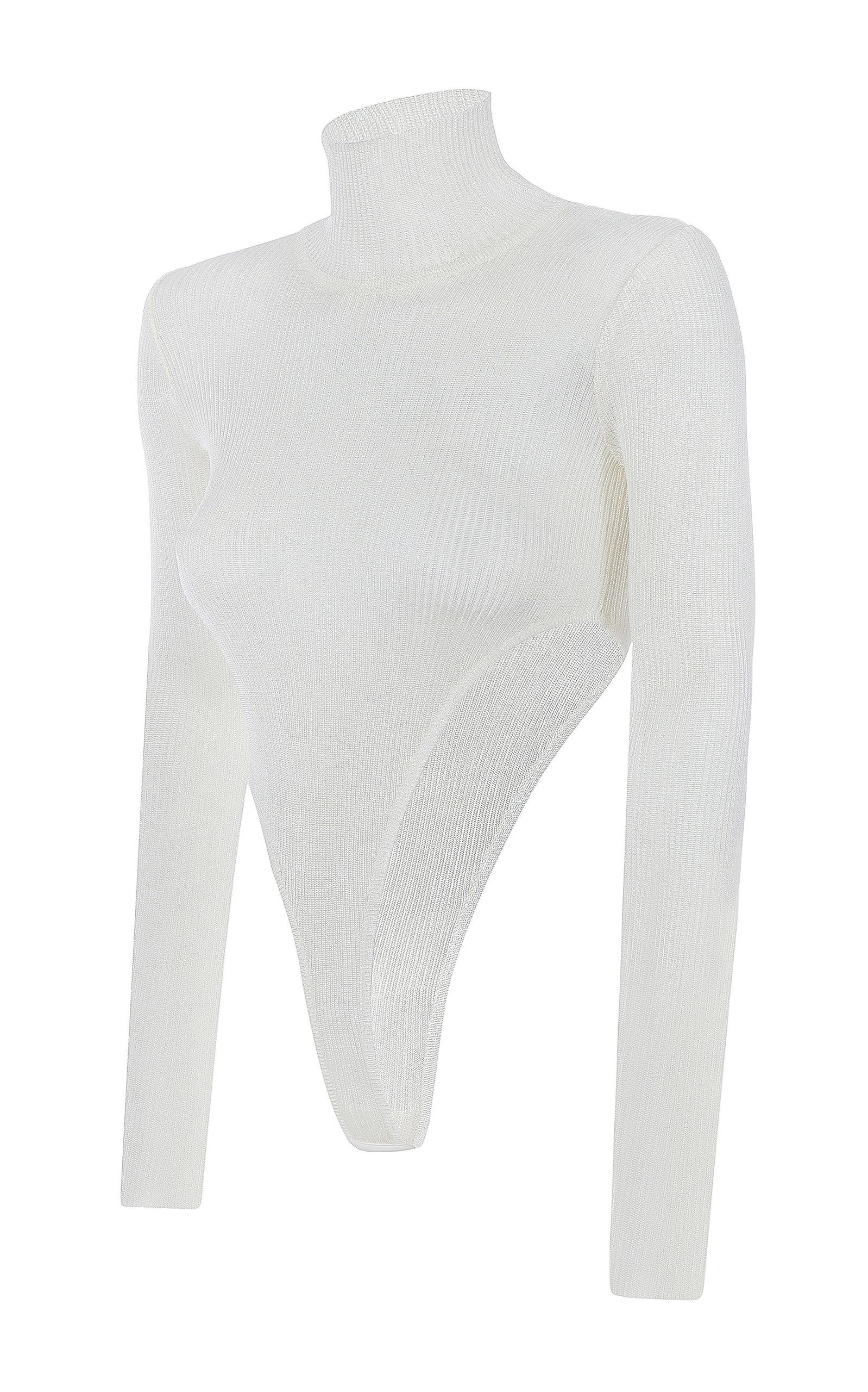 Bevza Synthetic Turtleneck Knit Bodysuit in White Lyst