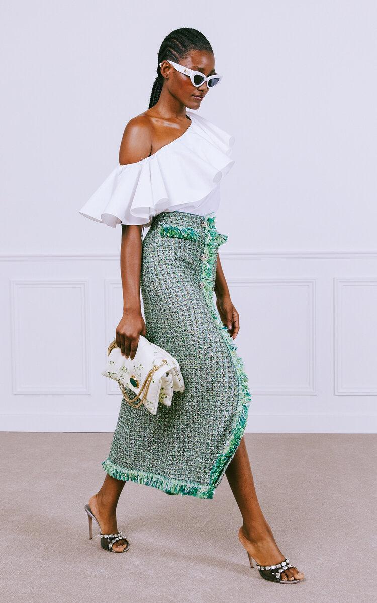 スカート Giambattista Valli Long Cotton Skirt Giambattista Valli Lemon Print Cotton Midi Skirt