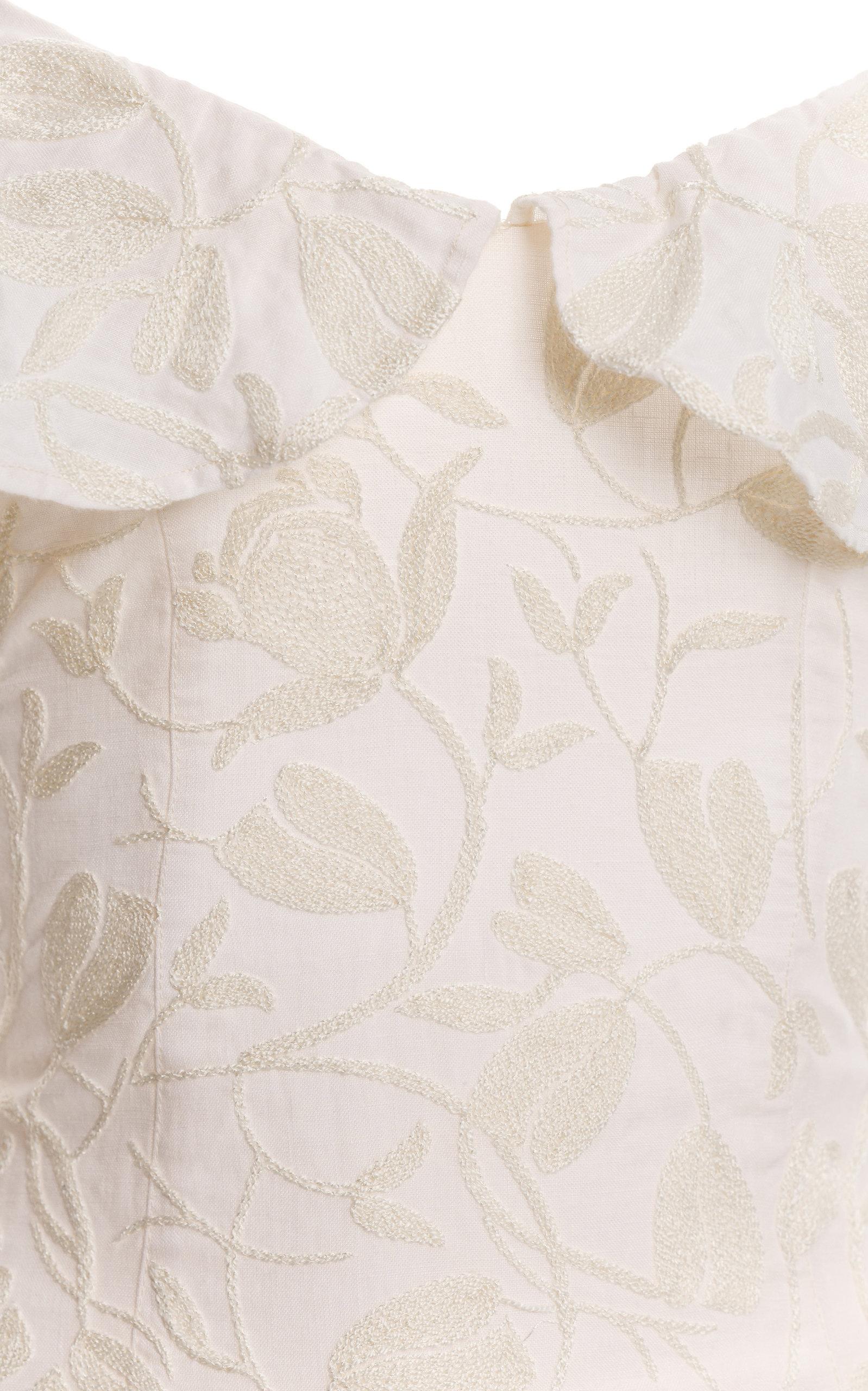 Agua by Agua Bendita Izote Flora Linen Maxi Dress in Natural | Lyst UK