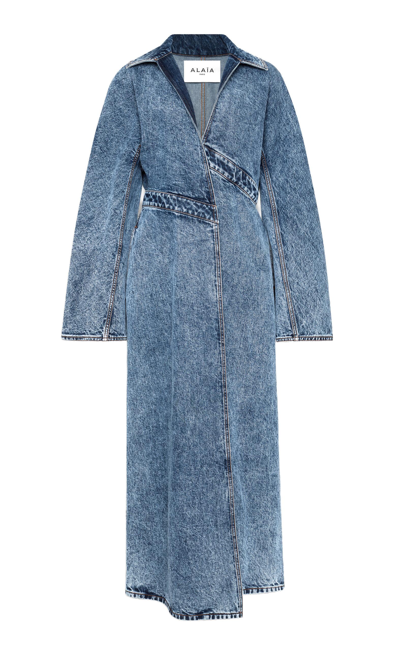 【関税&送料込】Alaia Spiral Trench ALAÏA Long denim Spiral Trench LIGHT BLUE | Base Blu