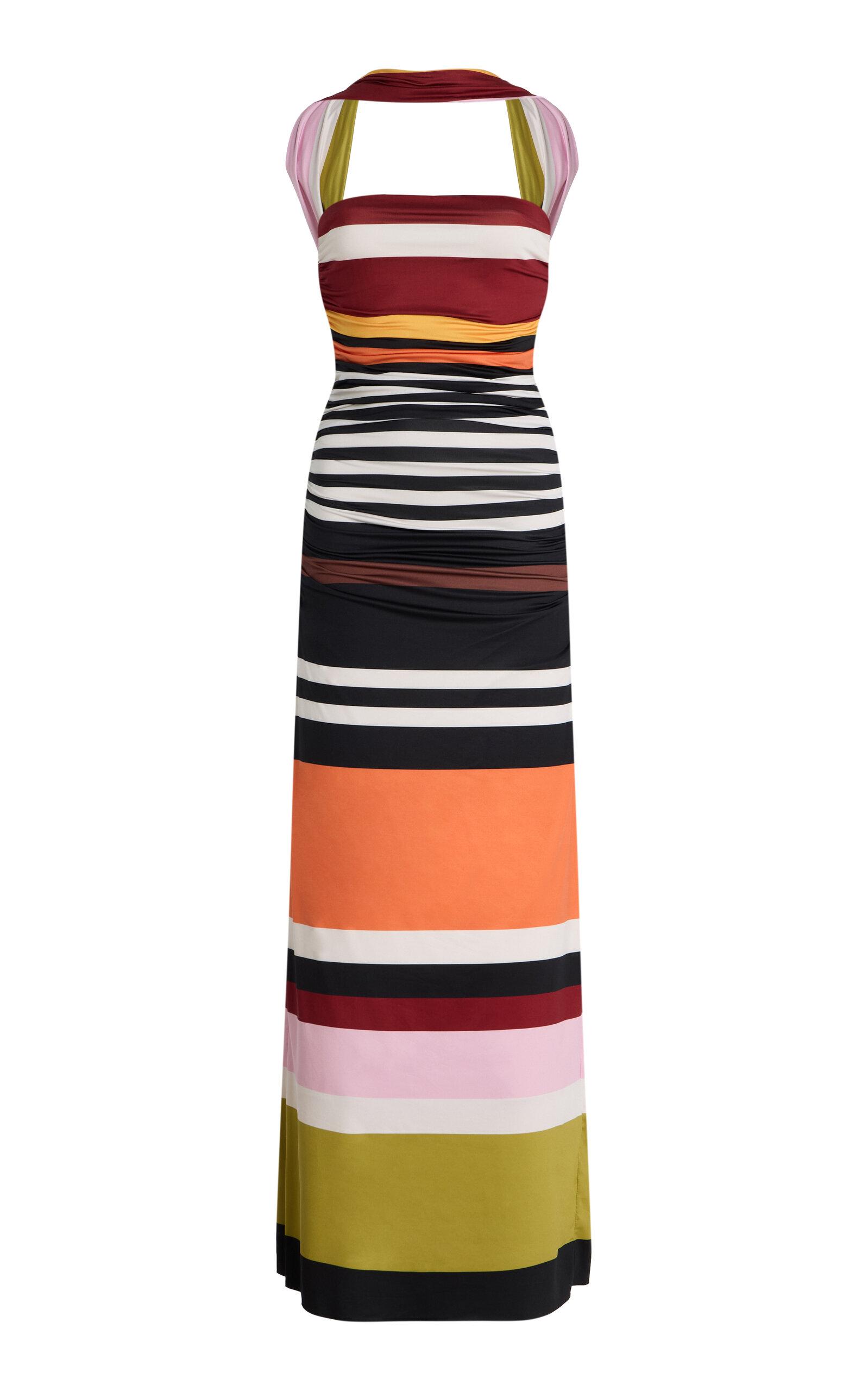 cala de la cruz ornella ruched jersey maxi dress colour:codami-halter-mini-dress-lace-black-1