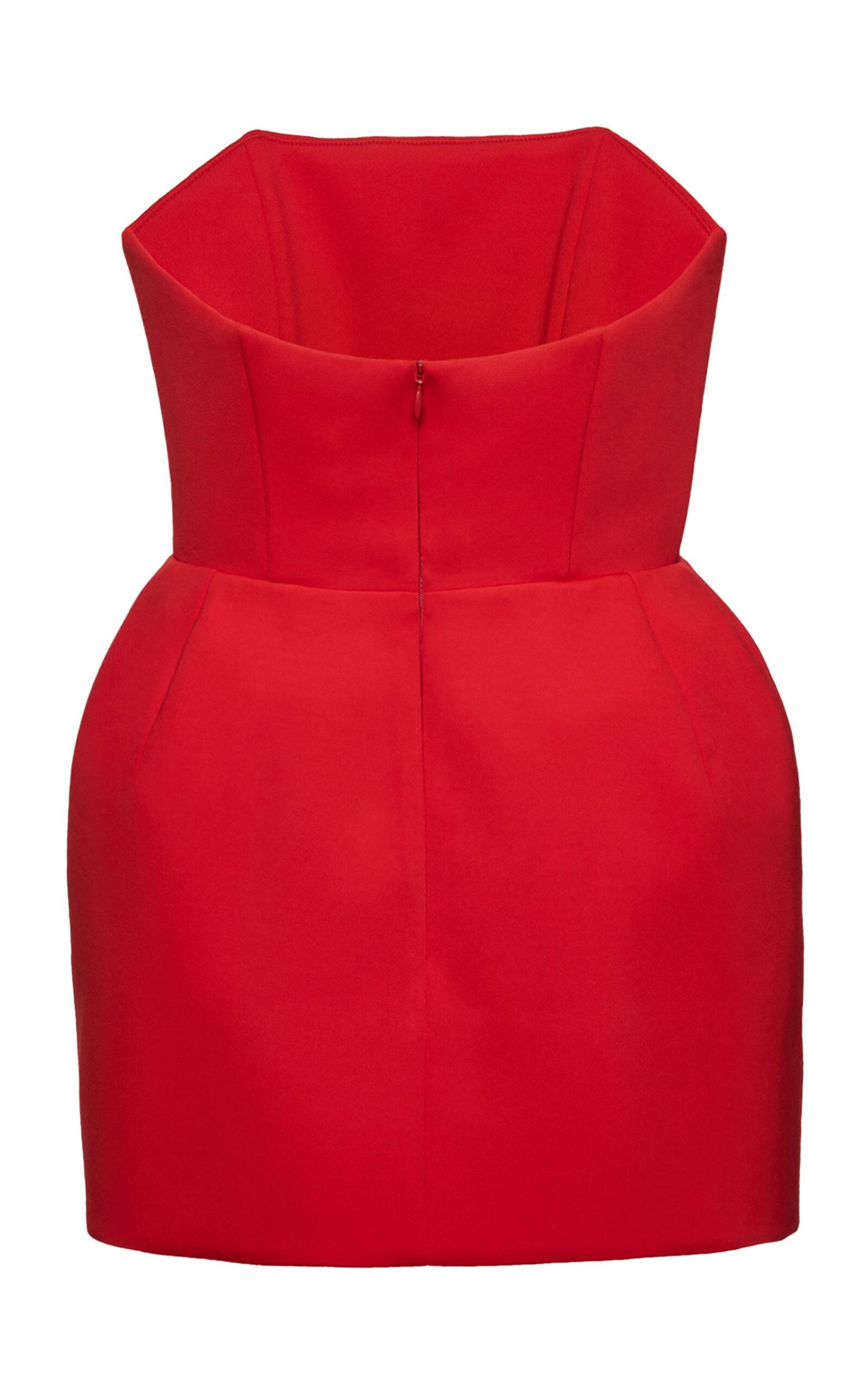 Magda Butrym Sculpted Strapless Mini Dress in Red | Lyst UK