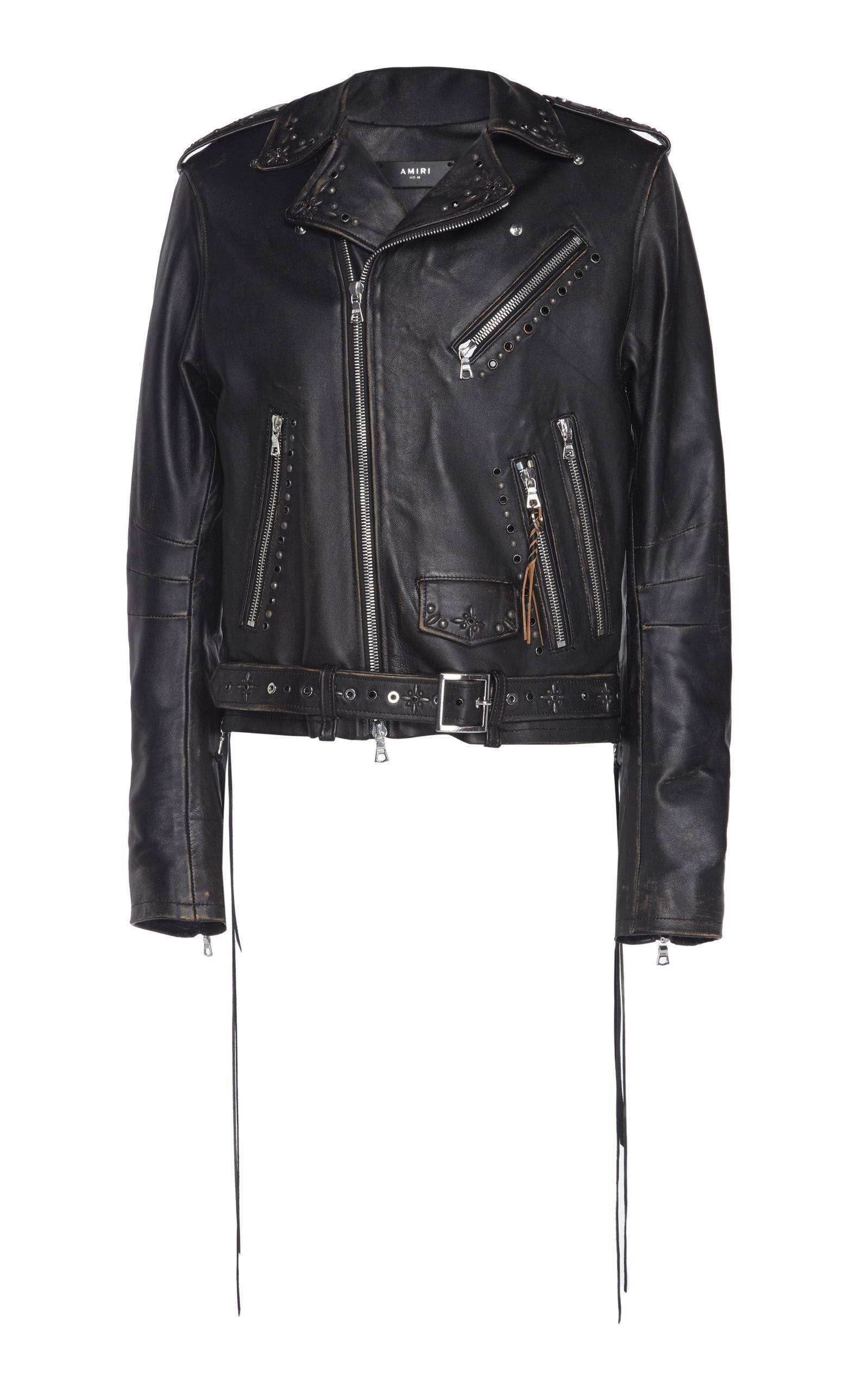 amiri leather biker jacket