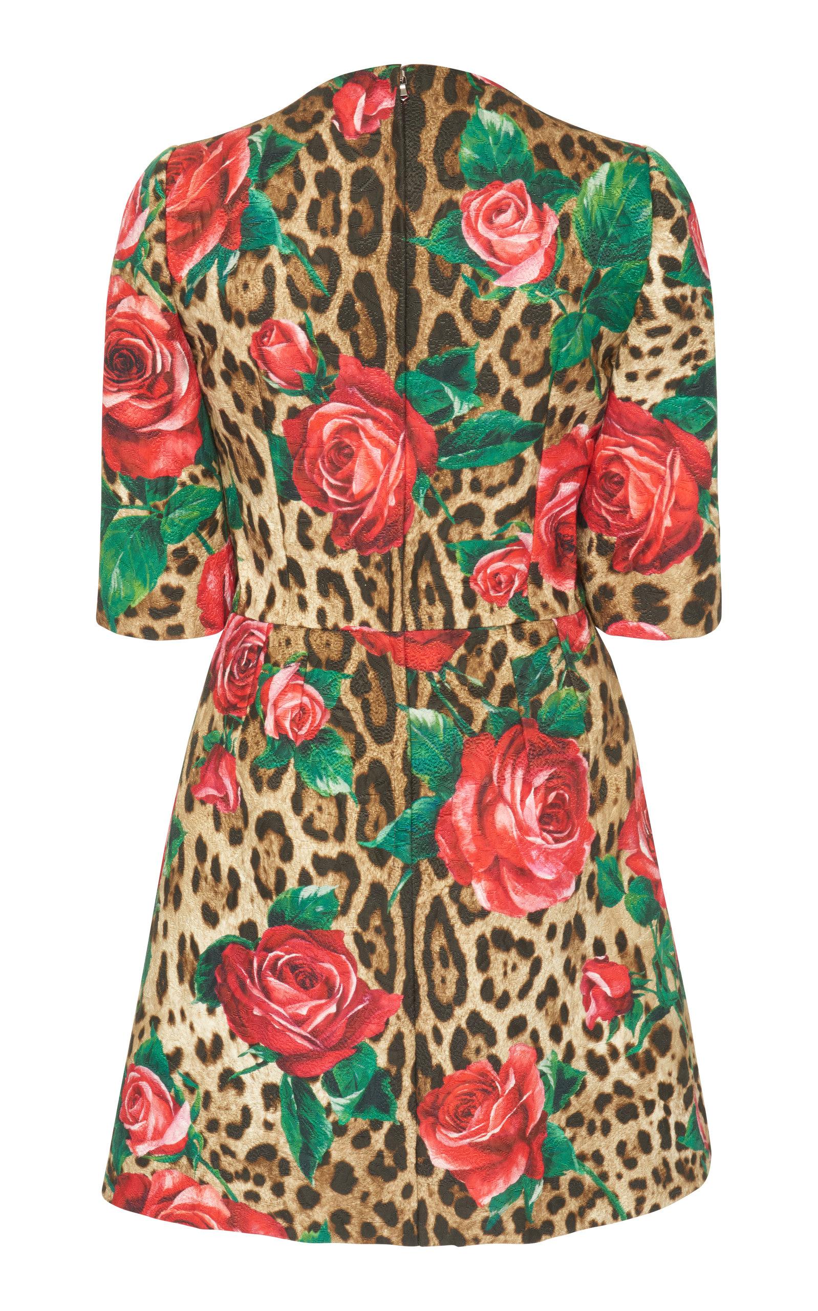 心ときめく◇Rose ＆ Leopard Print ドレス◇Dolce & Gabbana 心ときめく◇Rose ＆ Leopard Print ドレス◇Dolce & Gabbana
