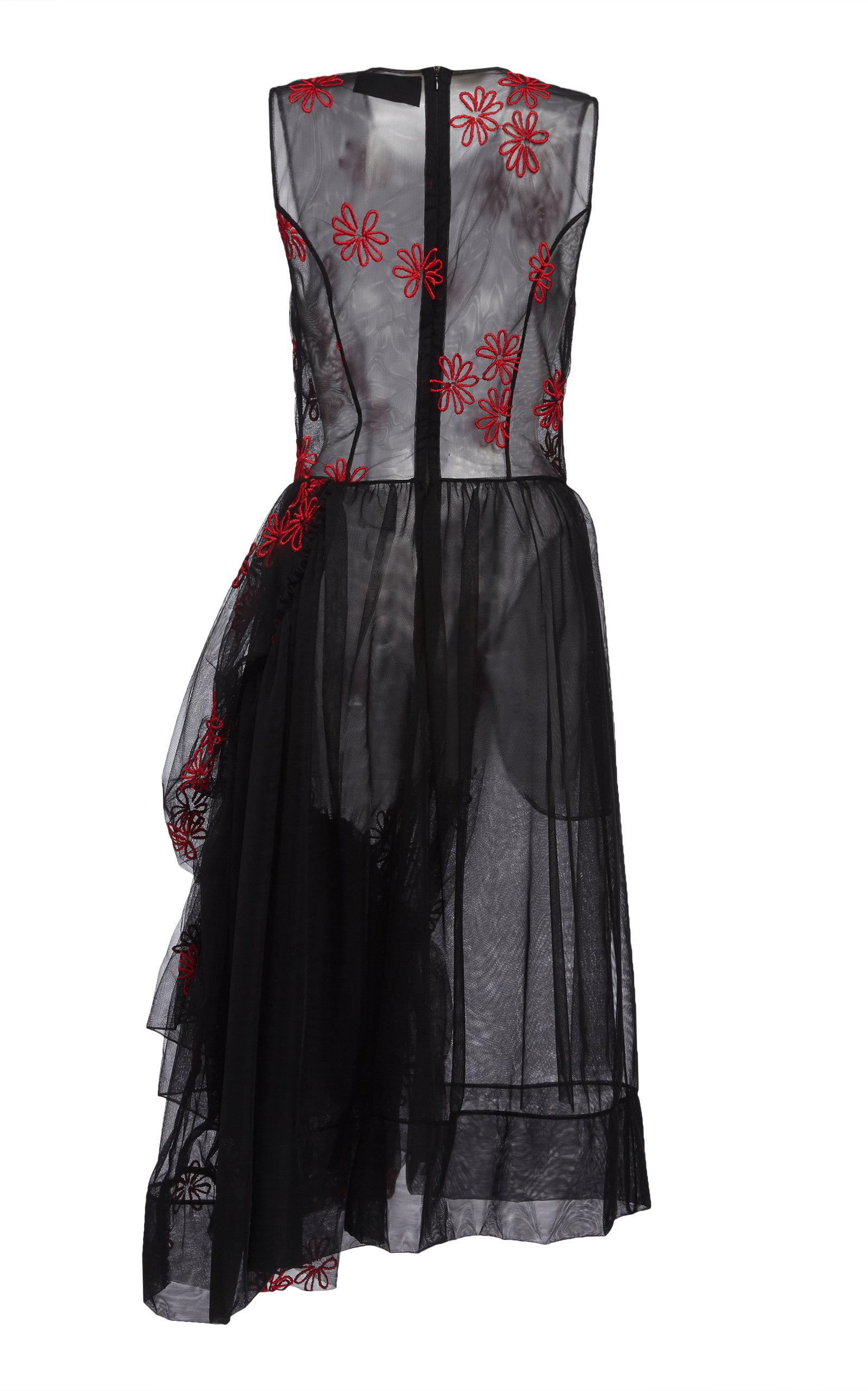 【Simone Rocha】 BLACK tulle フローラル刺繍 ワンピース Simone Rocha】 BLACK tulle フローラル刺繍 ワンピース
