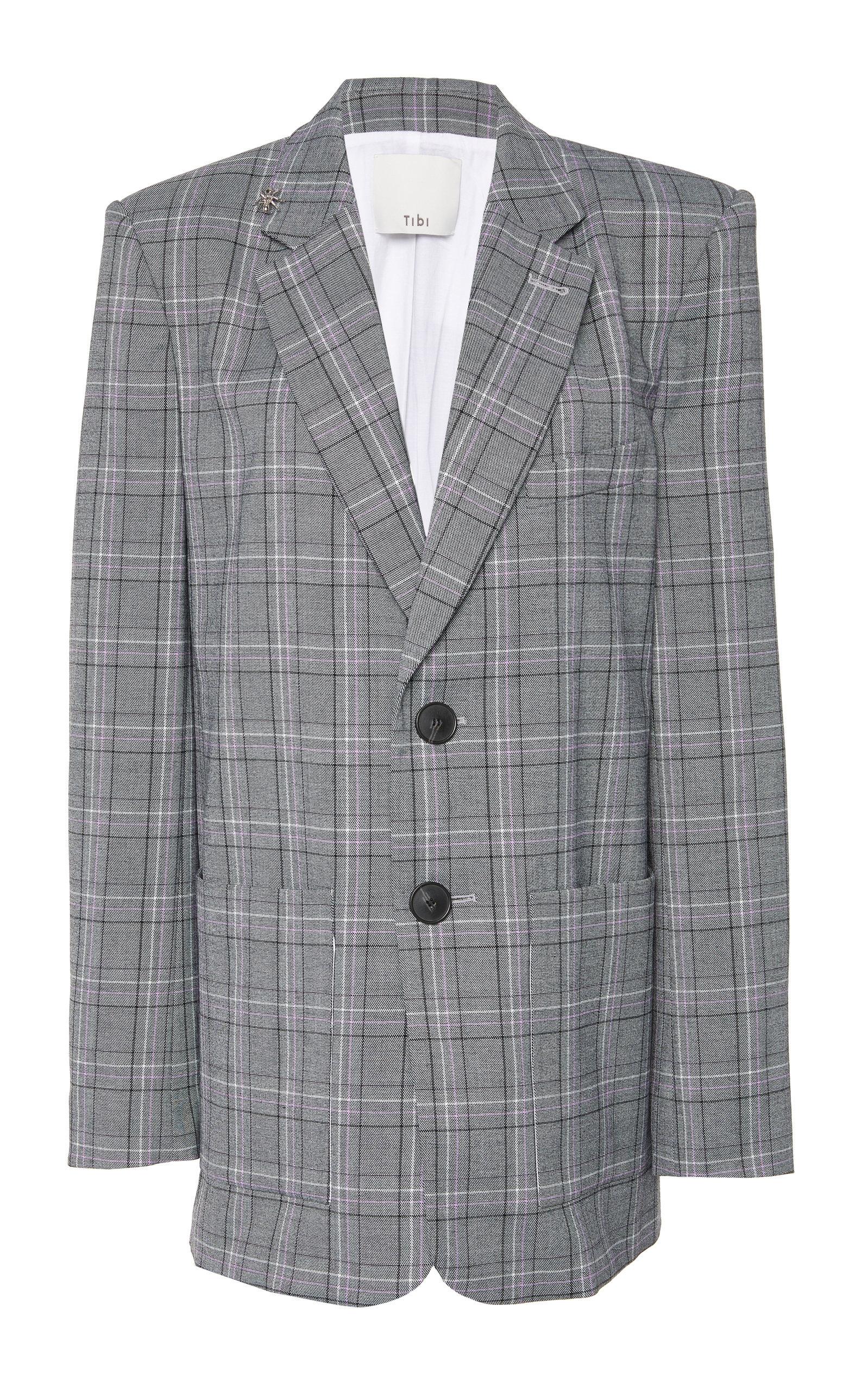 tibi plaid blazer
