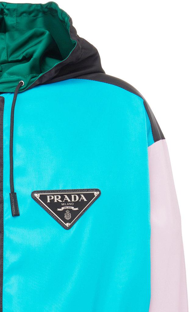 Prada Oversized Colorblock Nylon Hooded 