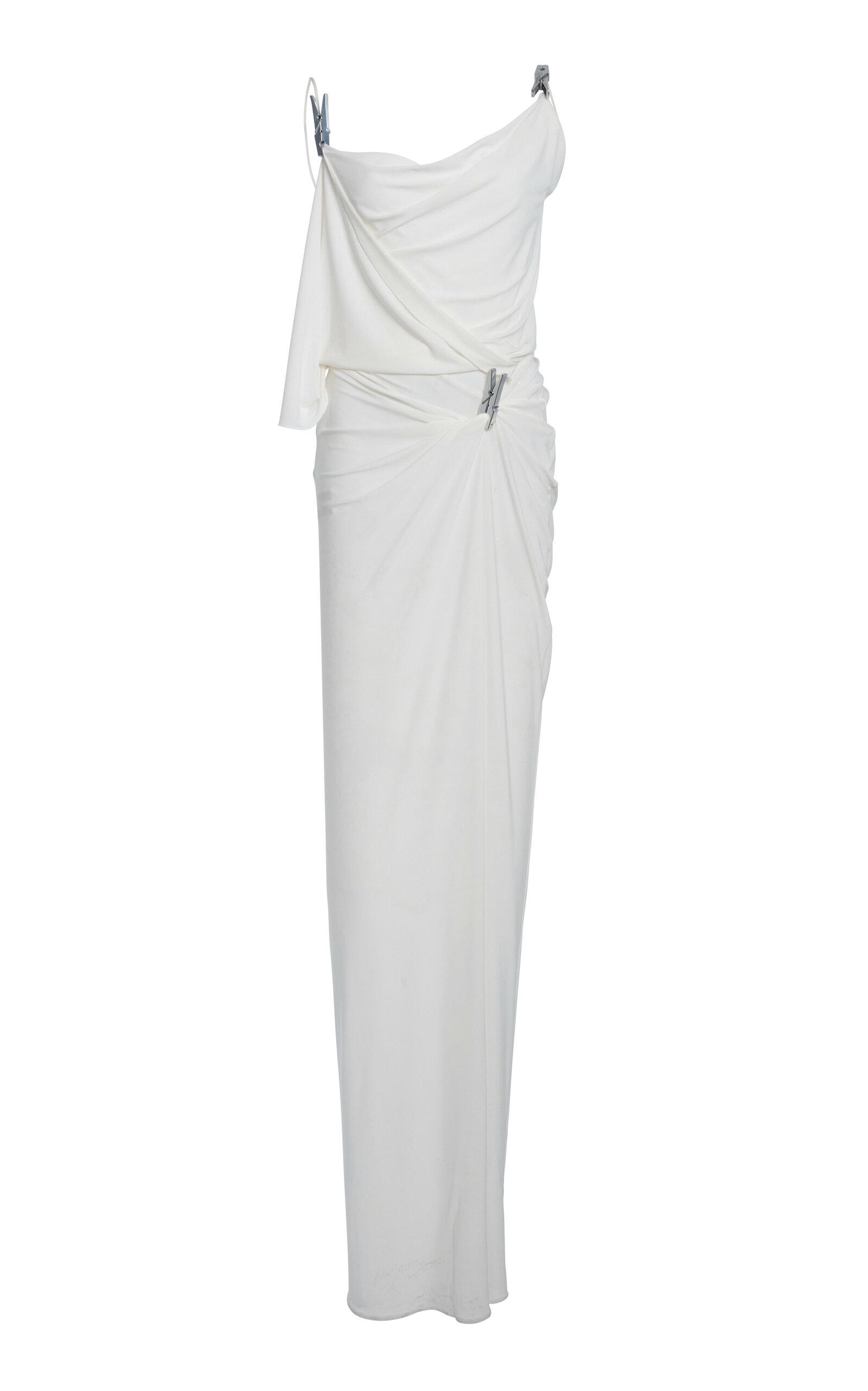 Coperni Draped Washing Clip Gala Dress in White | Lyst