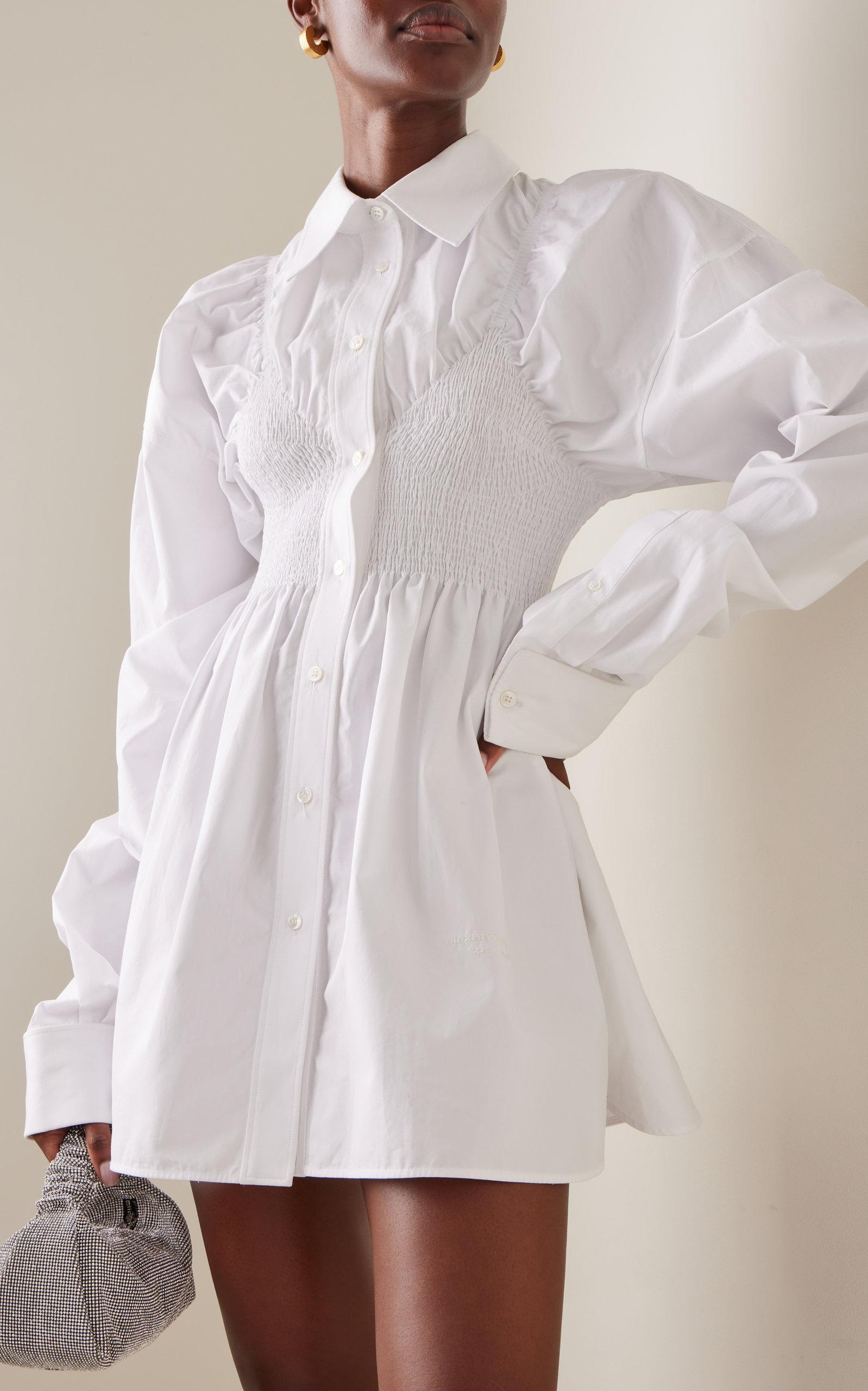 Alexander wang white shirt dress 2025