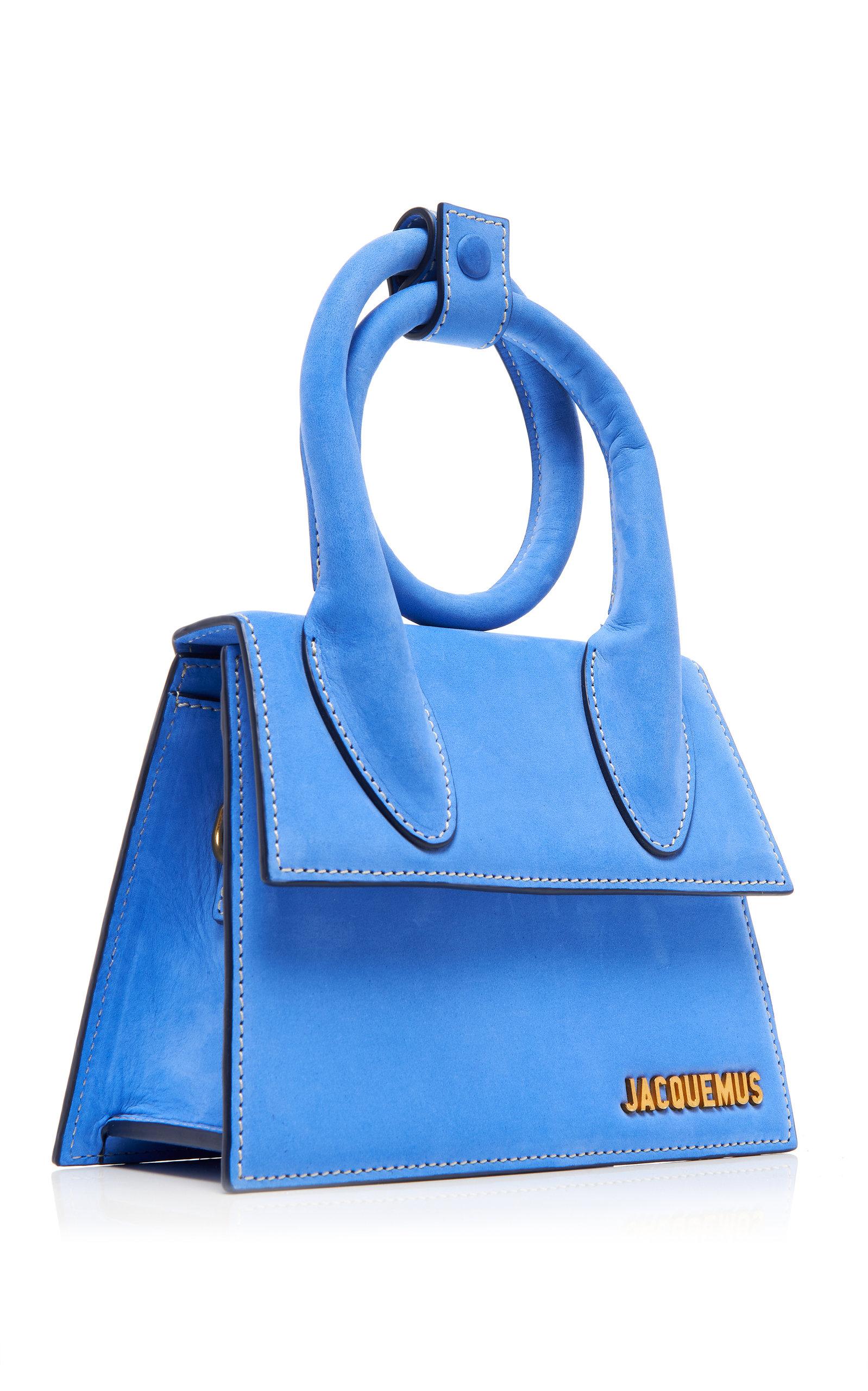 Le chiquito noeud leather crossbody bag Jacquemus Blue in Leather - 35841932