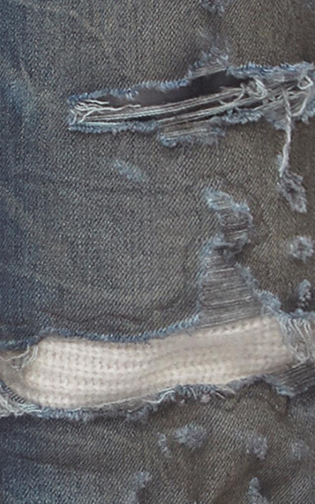 Amiri Cashmere Patch Jean in Blue - Lyst