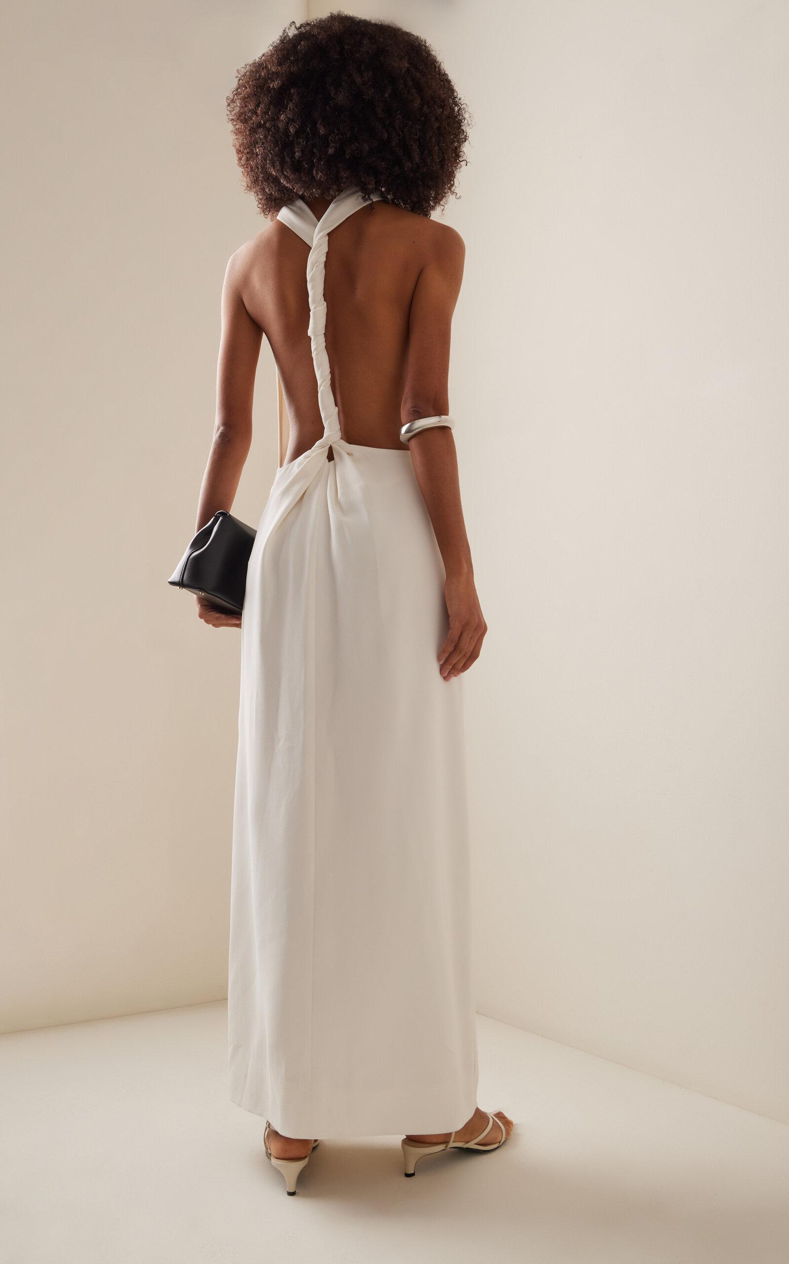 navy blue dress for baby girl Proenza Schouler Faye Draped Backless Gown main image 1