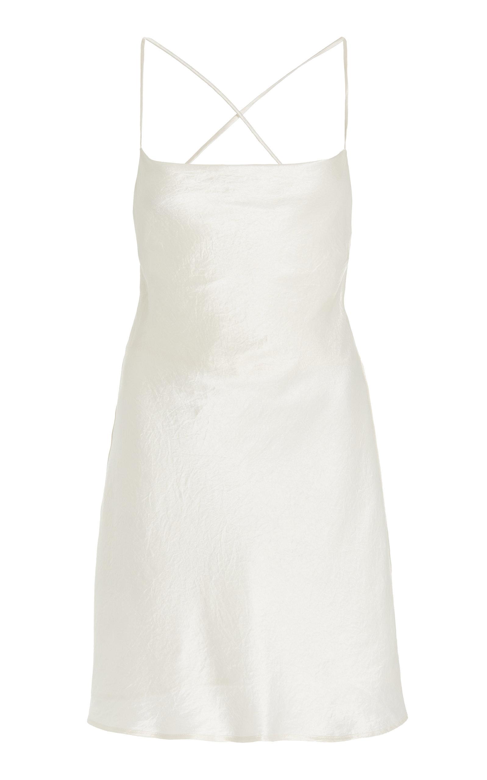 Third Form Satin Mini Slip Dress in White