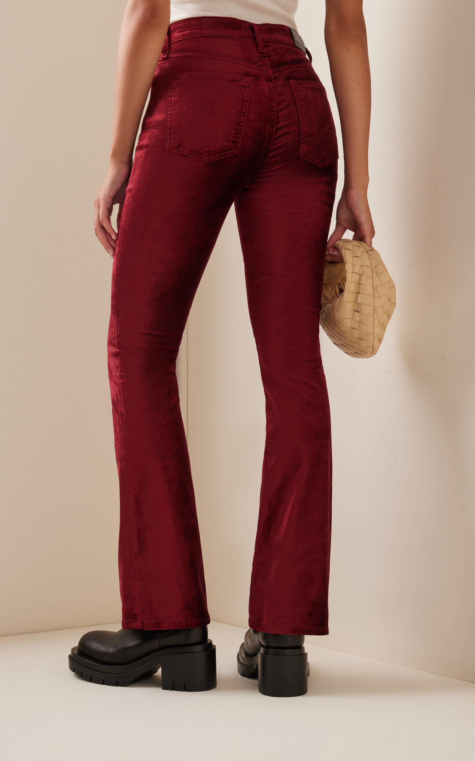 Citizens of Humanity Lilah Velvet High-rise Bootcut Jeans in Red | Lyst