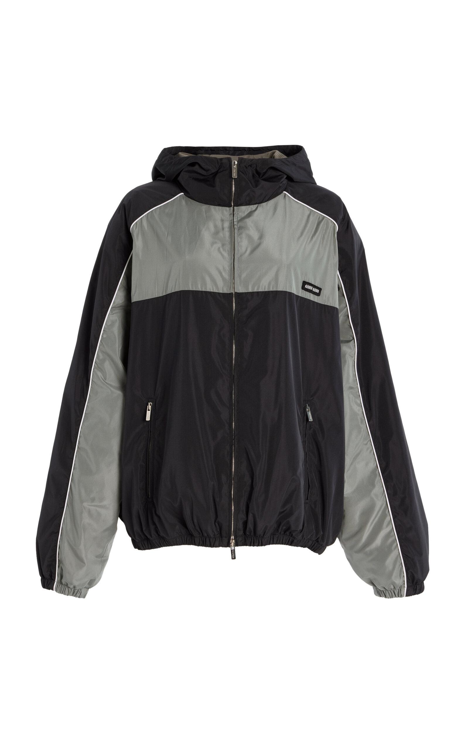 Miu Miu Silk Blouson Jacket in Black | Lyst Miu Miu Silk Blouson Jacket in Black | Lyst