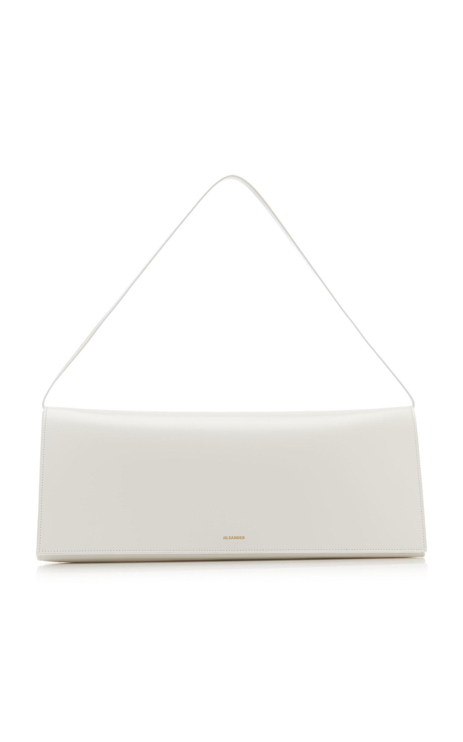Jil Sander Medium Prism Leather Shoulder Bag in White | Lyst