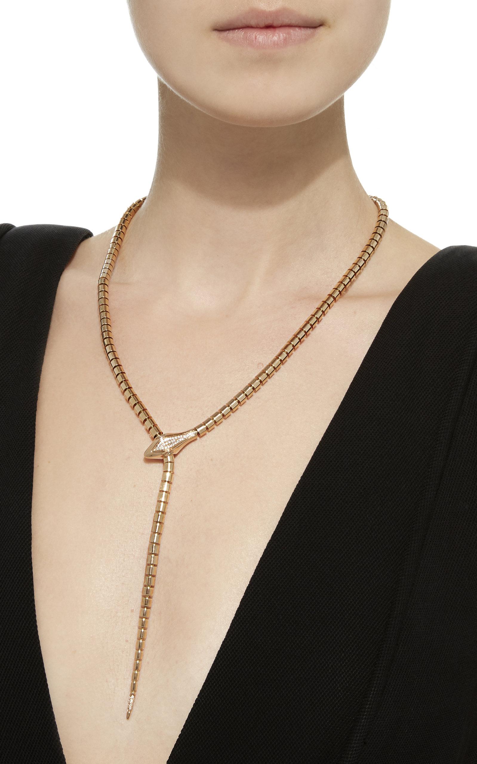 Sidney Garber 18k Rose Gold Wrap Around Snake Necklace in Pink | Lyst
