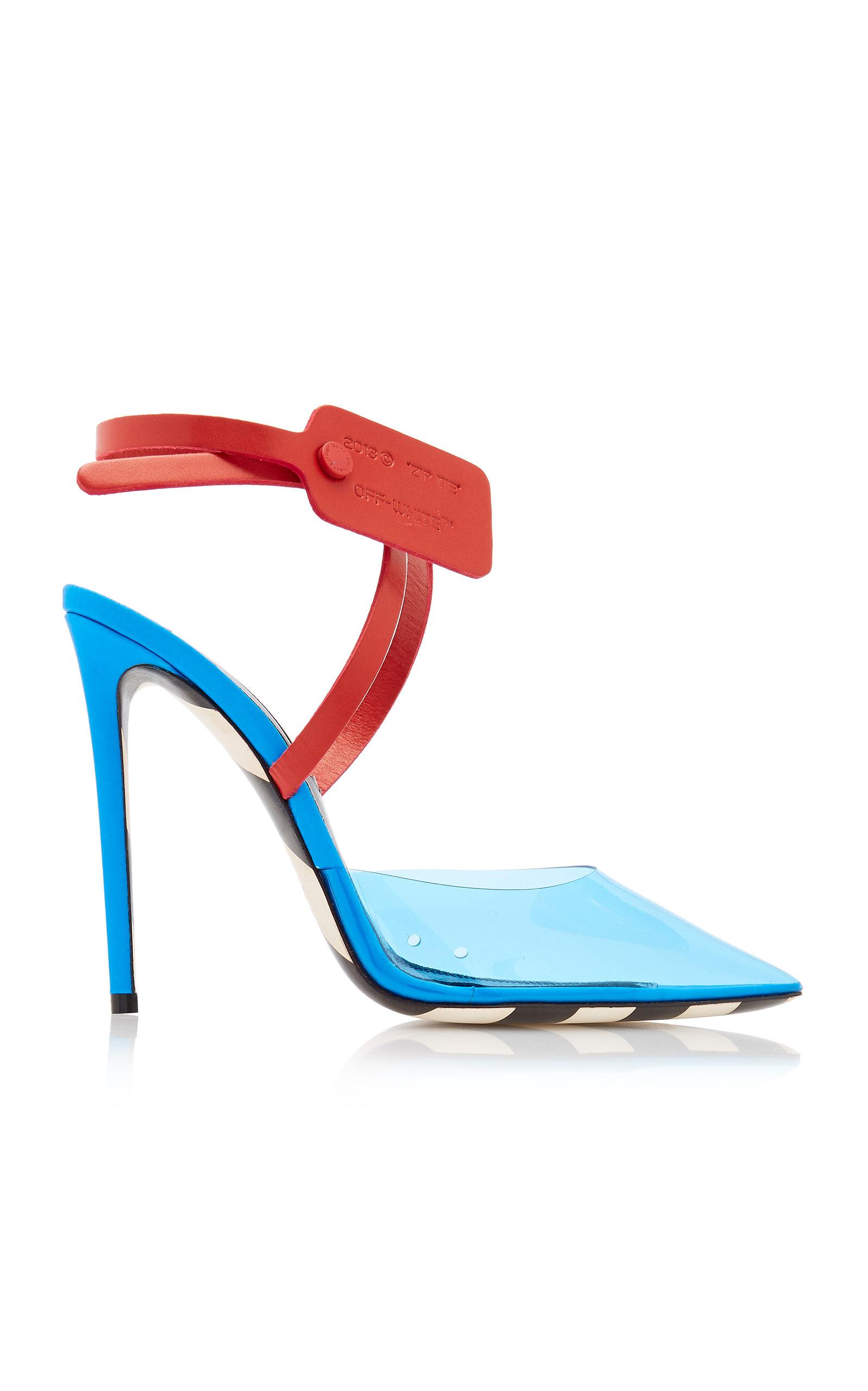 off white blue heels