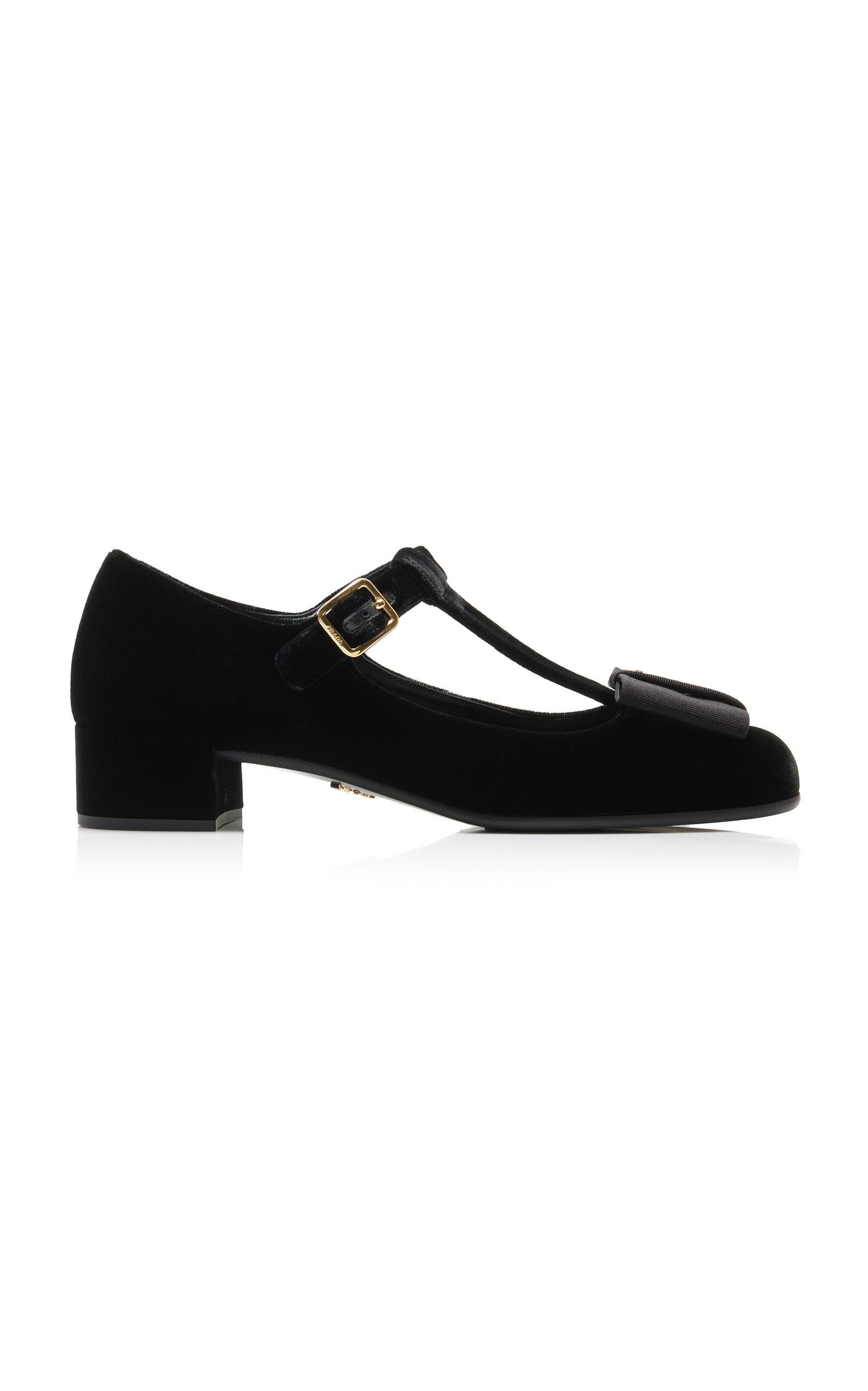 Prada velvet pumps hotsell