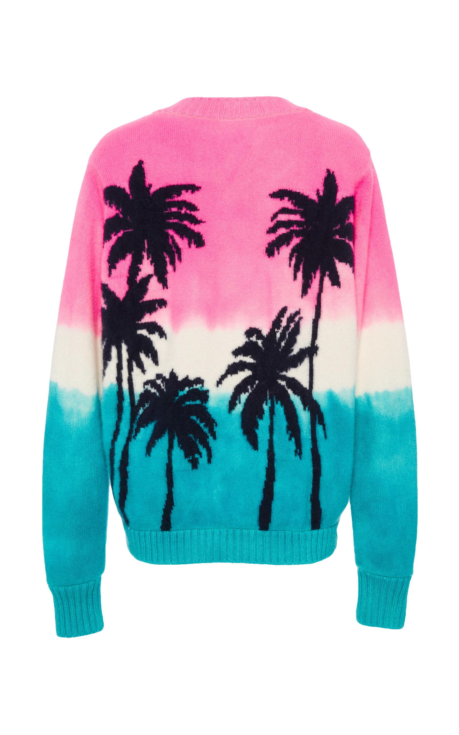 The Elder Statesman Cashmere M'o Exclusive Dyed Palm Tree Sweater in ...