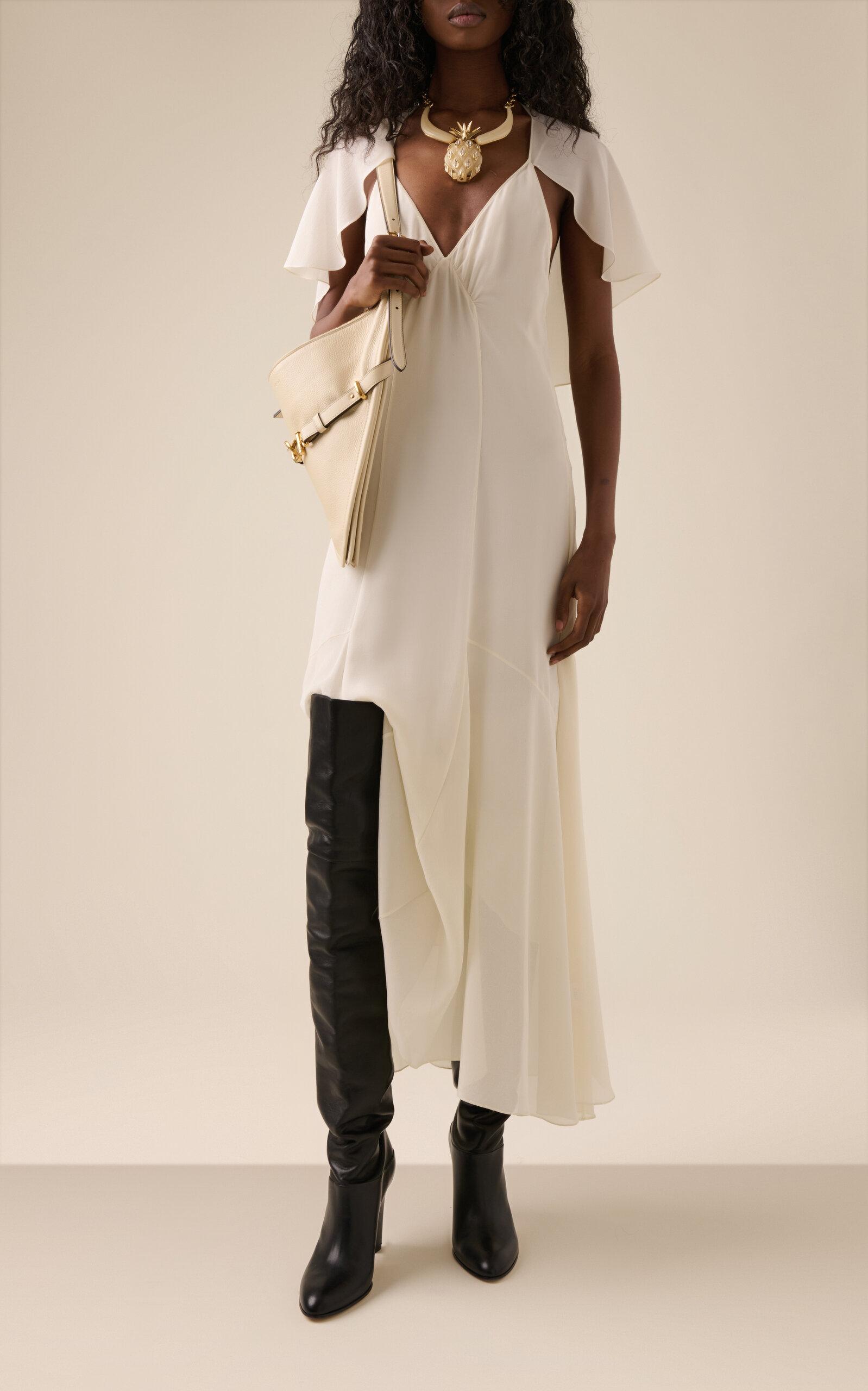 Chloé Flou Silk-georgette Maxi Dress in White Lyst