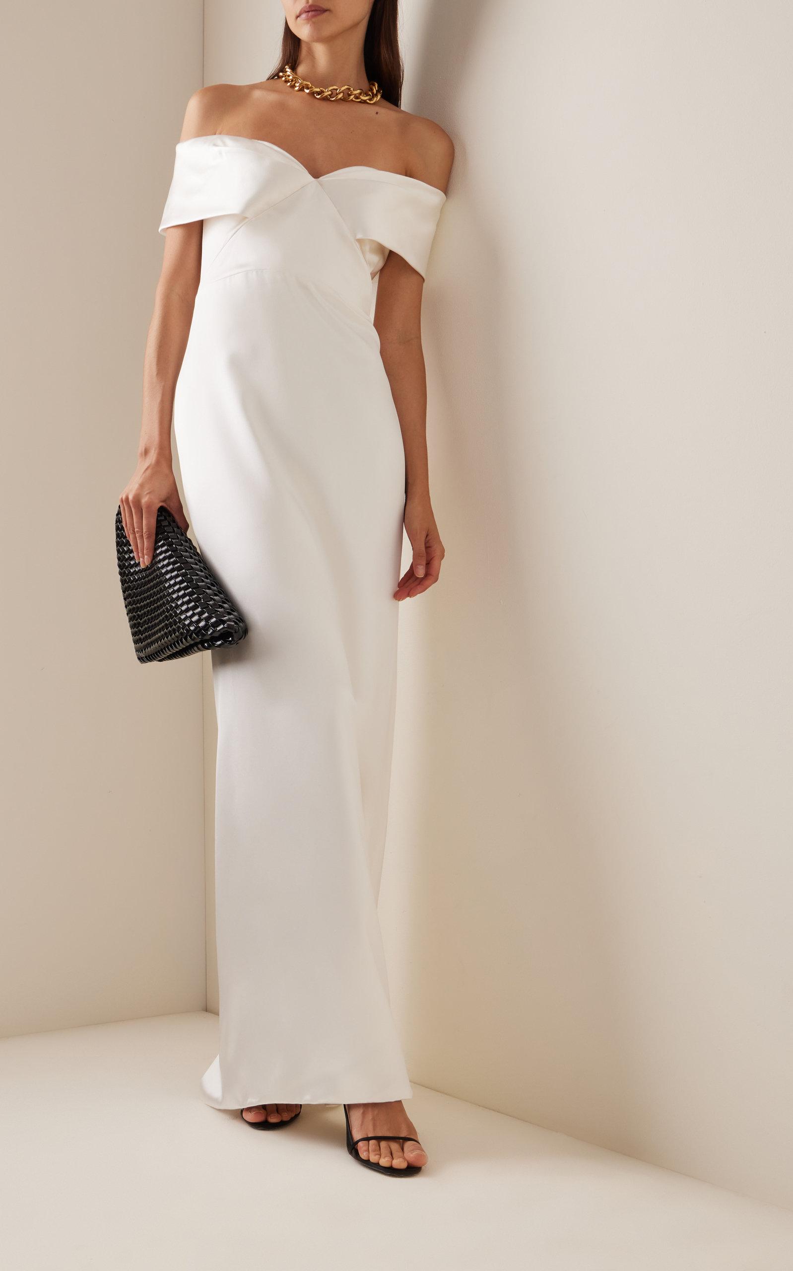 Brandon Maxwell Off-the-shoulder Silk Gown in White