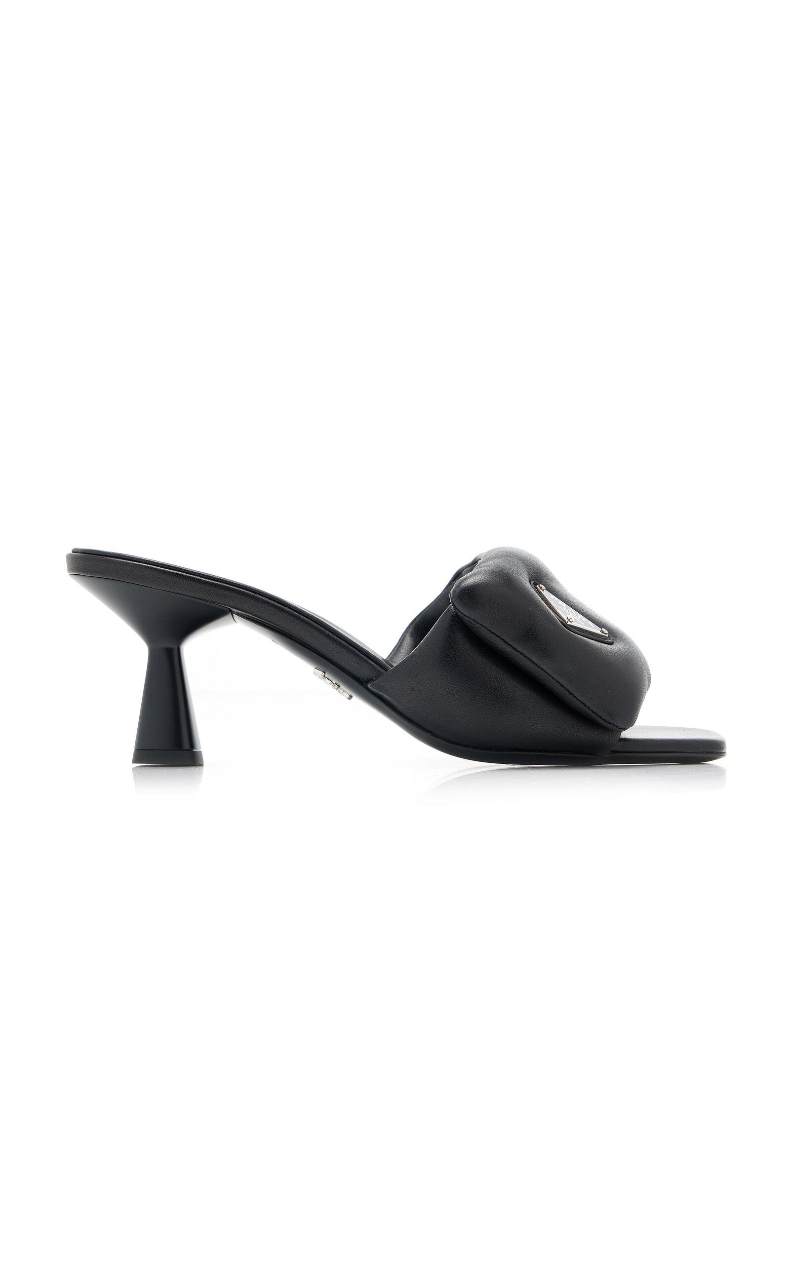 Prada Padded Leather Mules in Black Lyst