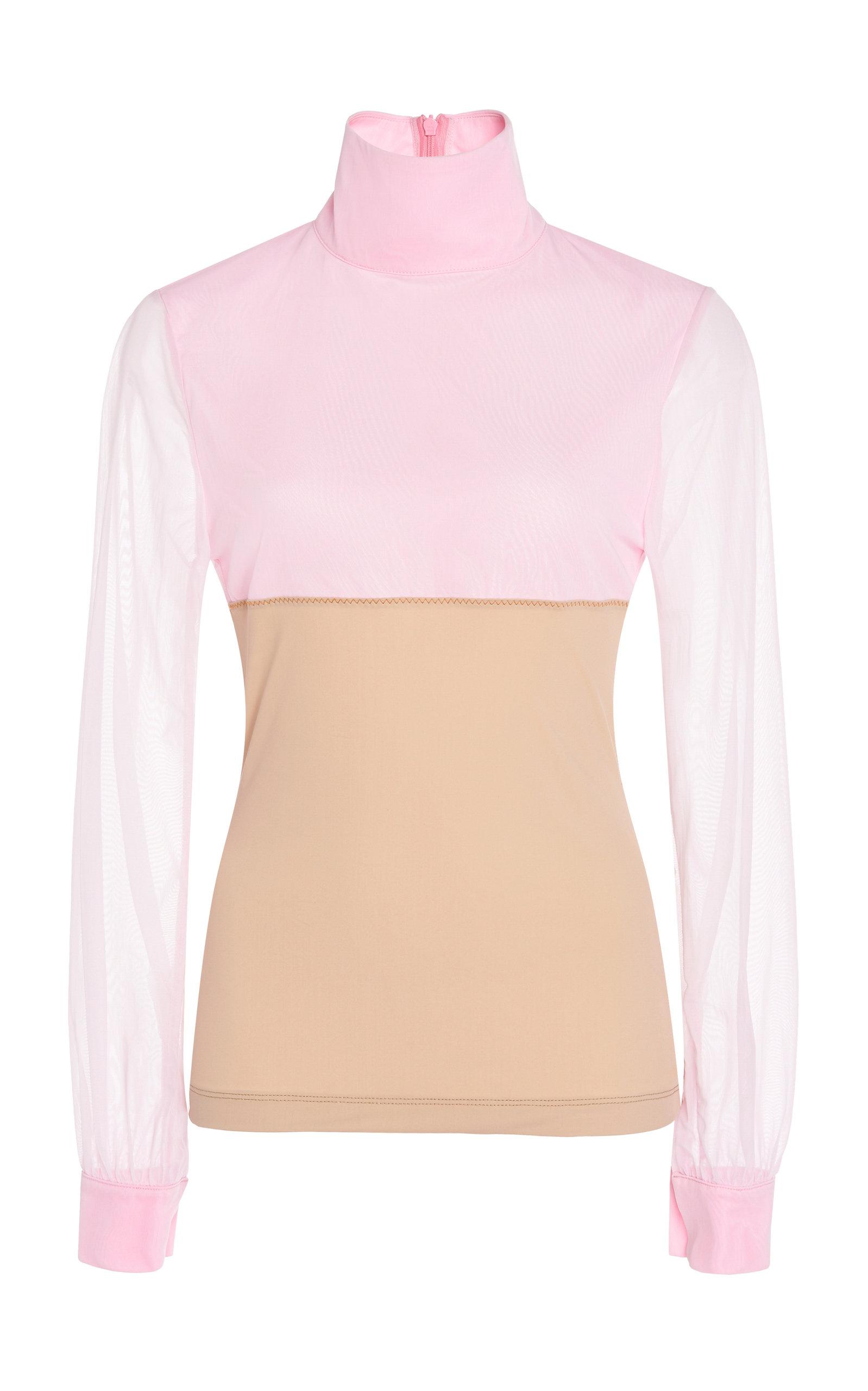 sheer pink turtleneck