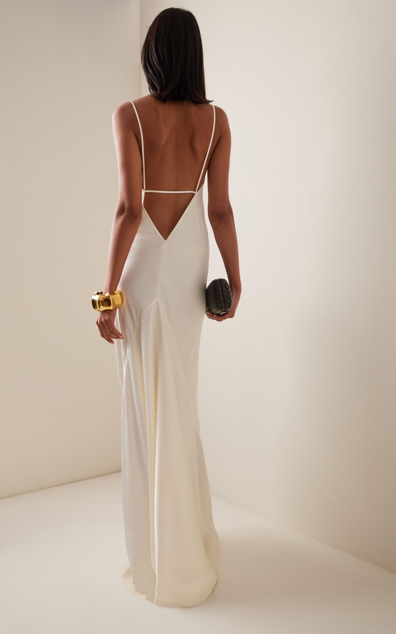victoria beckham white satin dress Victoria Beckham Twist Dress In Aloe - 8