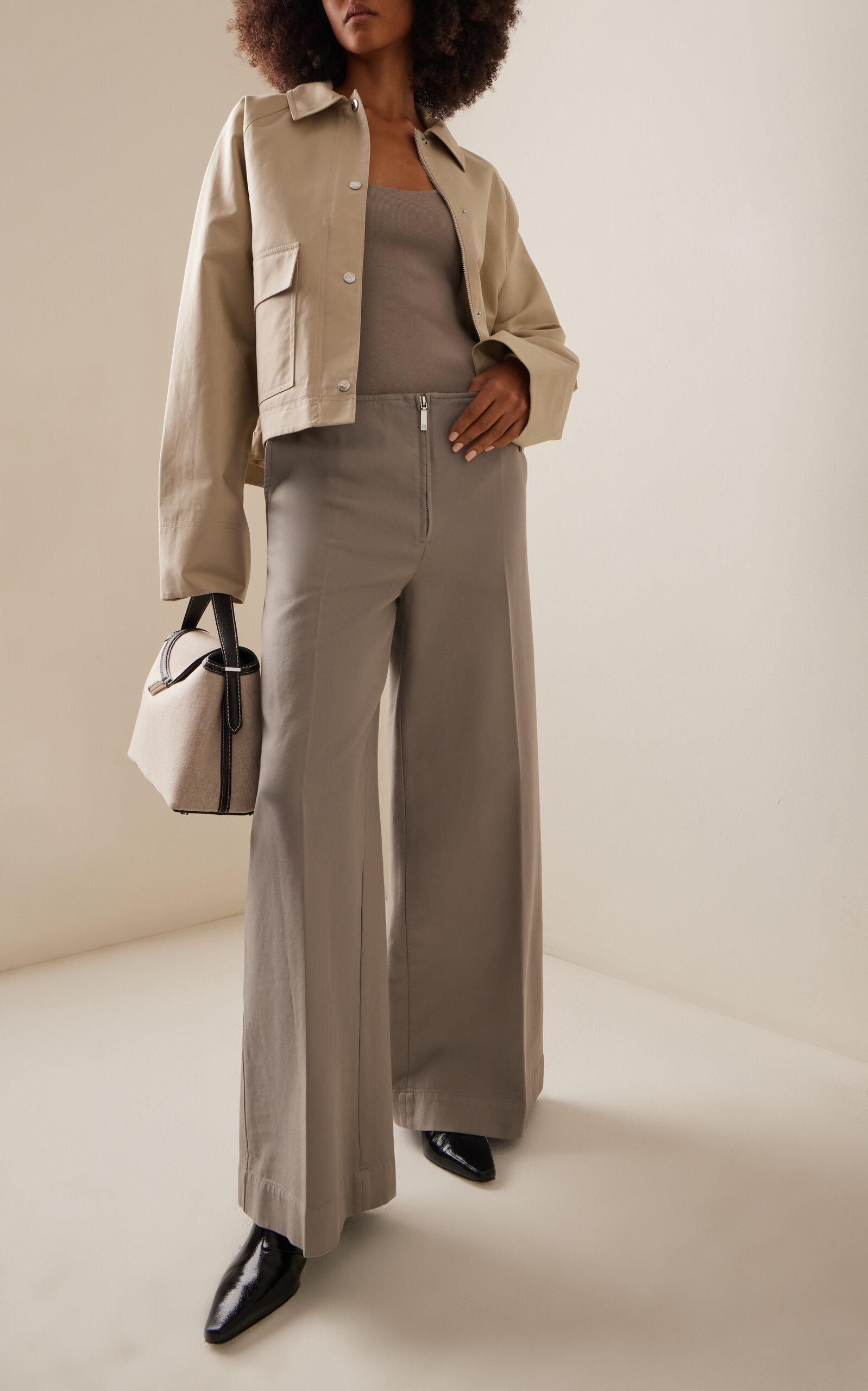 TOTEME Cropped Cotton Jacket in Natural | Lyst