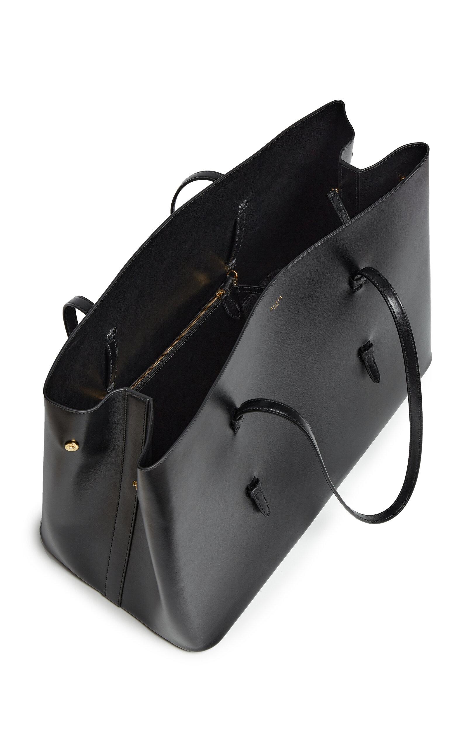 Alaïa Mina 50 Leather Tote in Black | Lyst