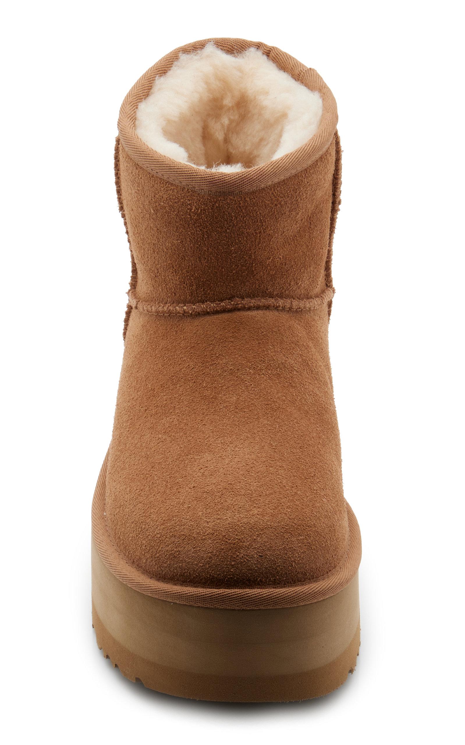 UGG Classic Mini Platform Sheepskin Boots in Brown | Lyst